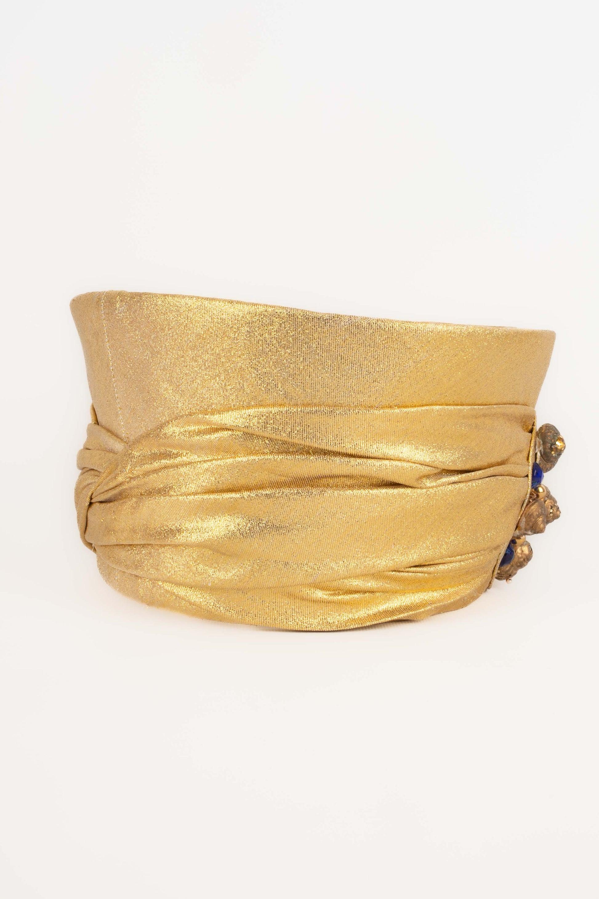 Beige Cappello Paulette Golden Lurex Threads in vendita