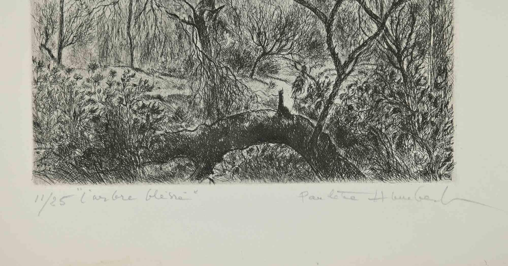 L'Arbre Blessé -  Grabado de Paulette Humbert - Década de 1950 en venta 1