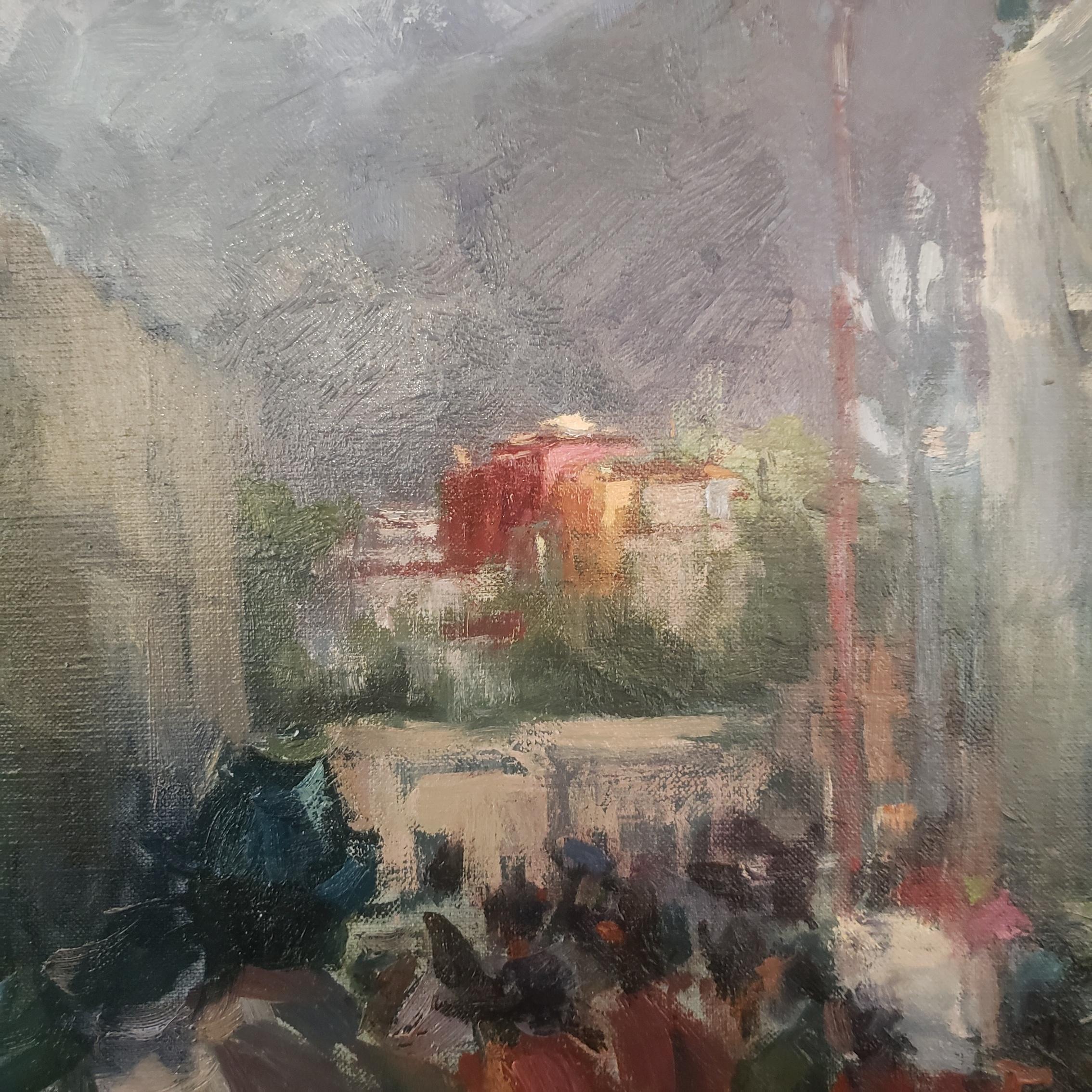 Quadro ad olio Celebrazioni a Shonton, Premio di Eccellenza, Bandiere di preghiera, incorniciato in vendita 3