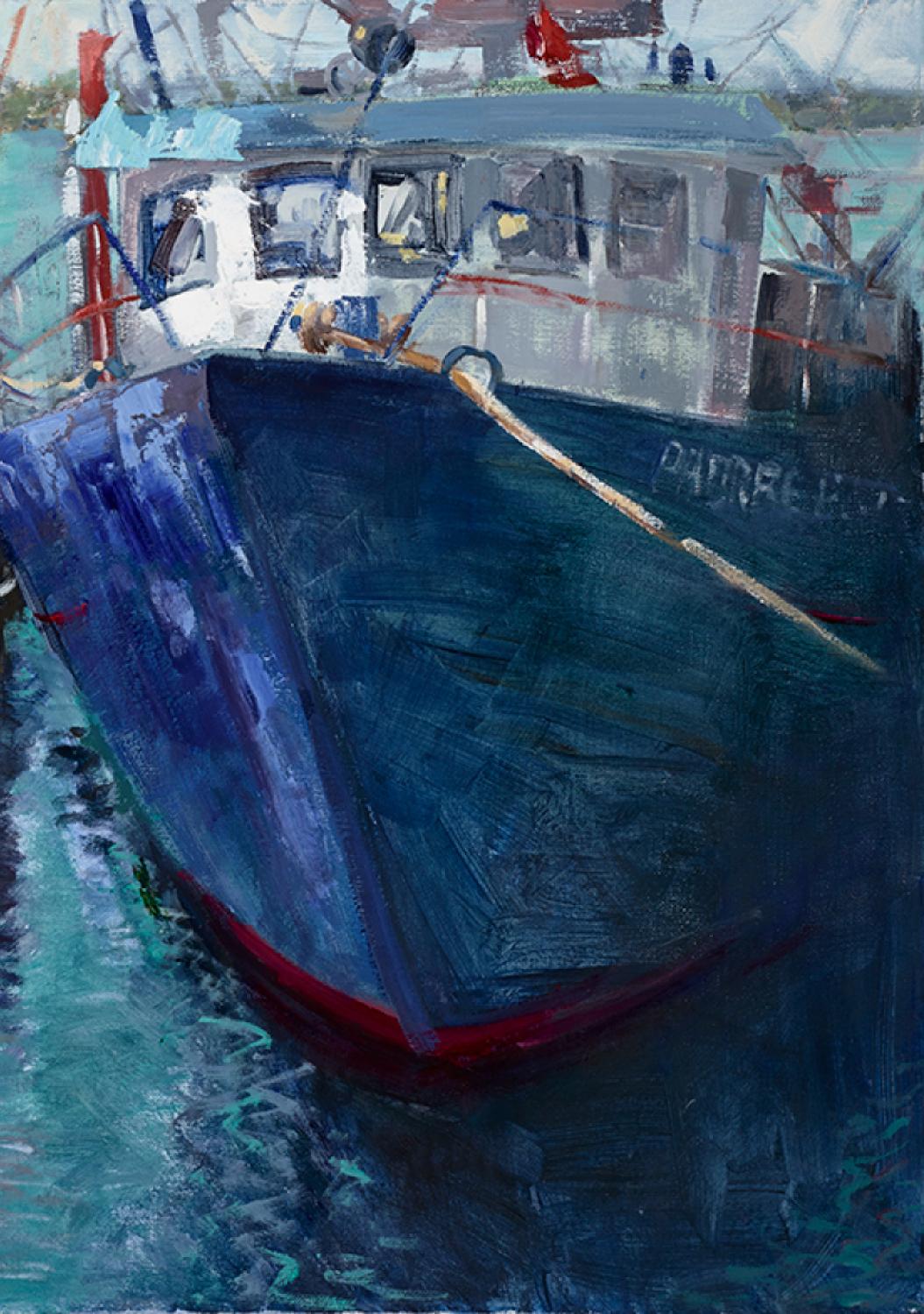 Docked in San Francisco Bay, Ölgemälde  Wasser Meer  OPA-Mitglied im Angebot 3