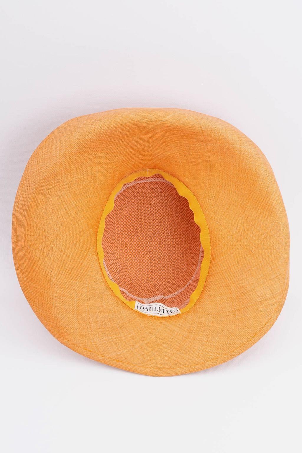 Paulette straw hat In Good Condition For Sale In SAINT-OUEN-SUR-SEINE, FR