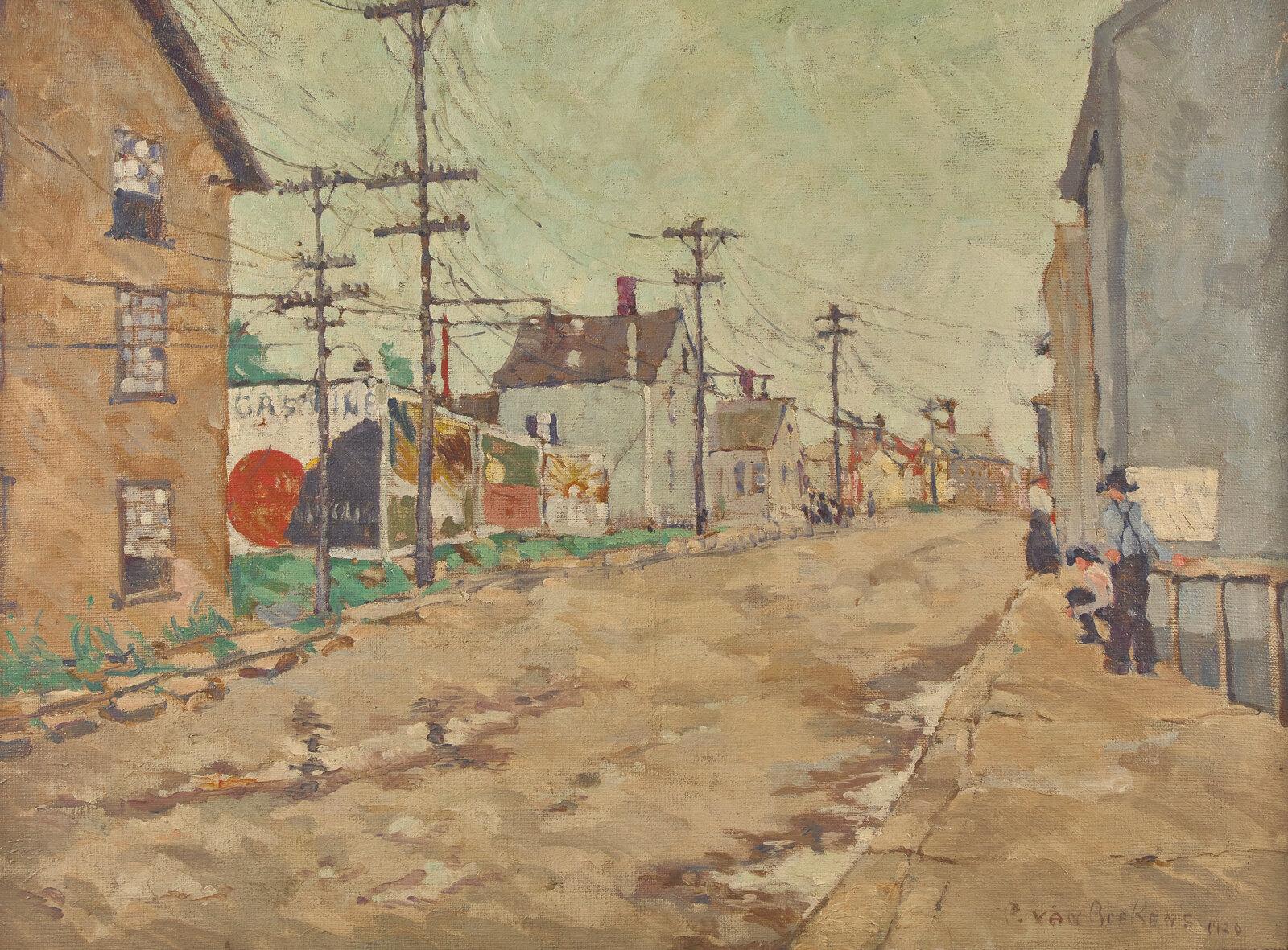 Paulette Van Roekens
Street Scene, Newport, 1920
Signed and dated lower right
Oil on canvas
30 x 40 inches

Provenance
Private Collection, Pennsylvania


Painter Paulette van Roekens was born in France and attended the Philadelphia School of Design