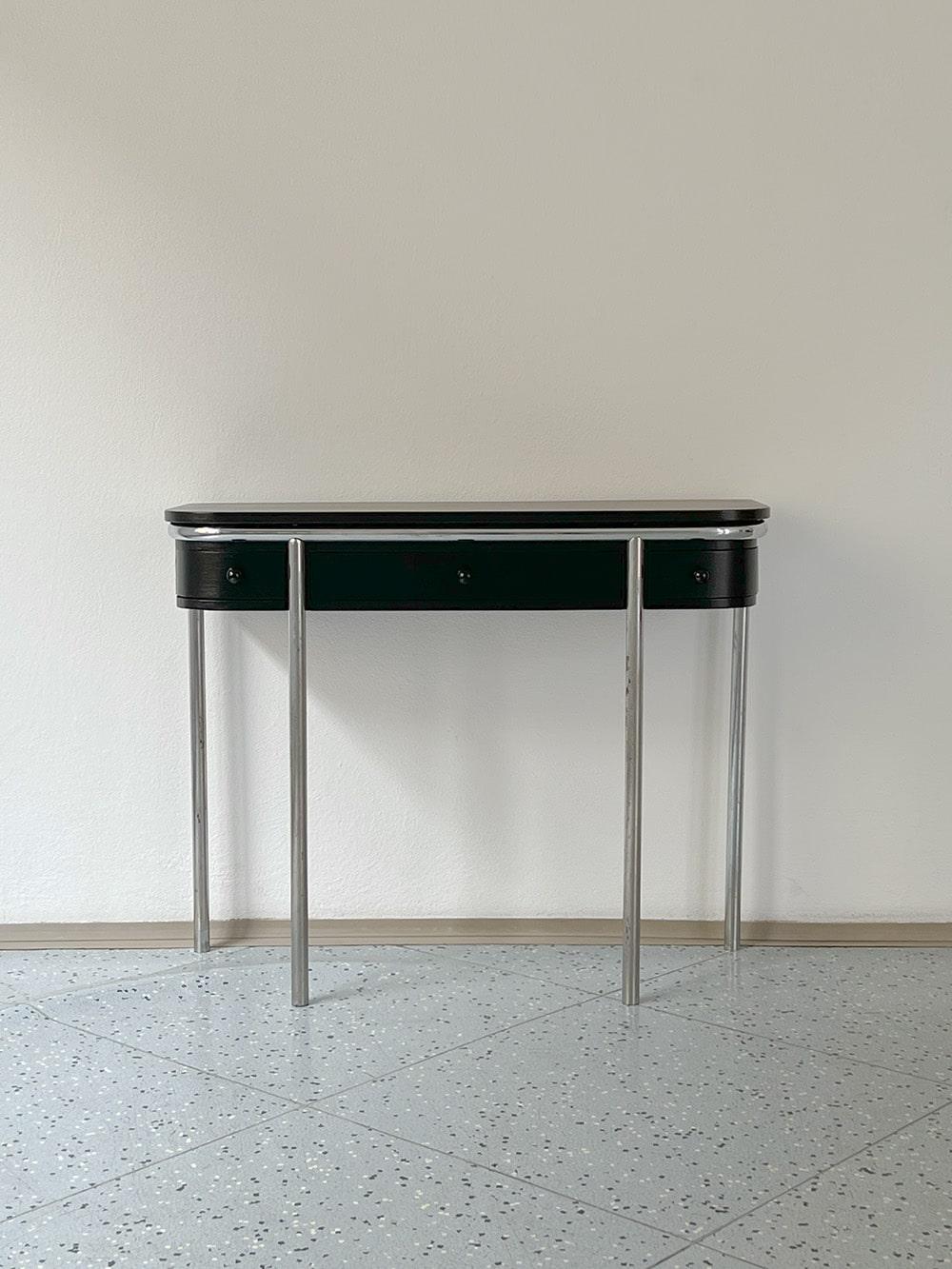 Plated Pauli Blomstedt Modernist Console Table in Chrome and Wood, 1930s