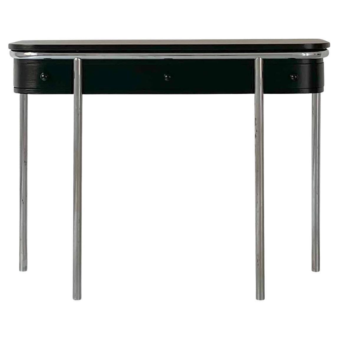 Pauli Blomstedt Modernist Console Table in Chrome and Wood, 1930s