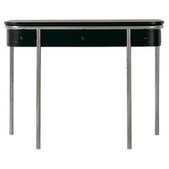 Pauli Blomstedt Modernist Console Table in Chrome and Wood, 1930s