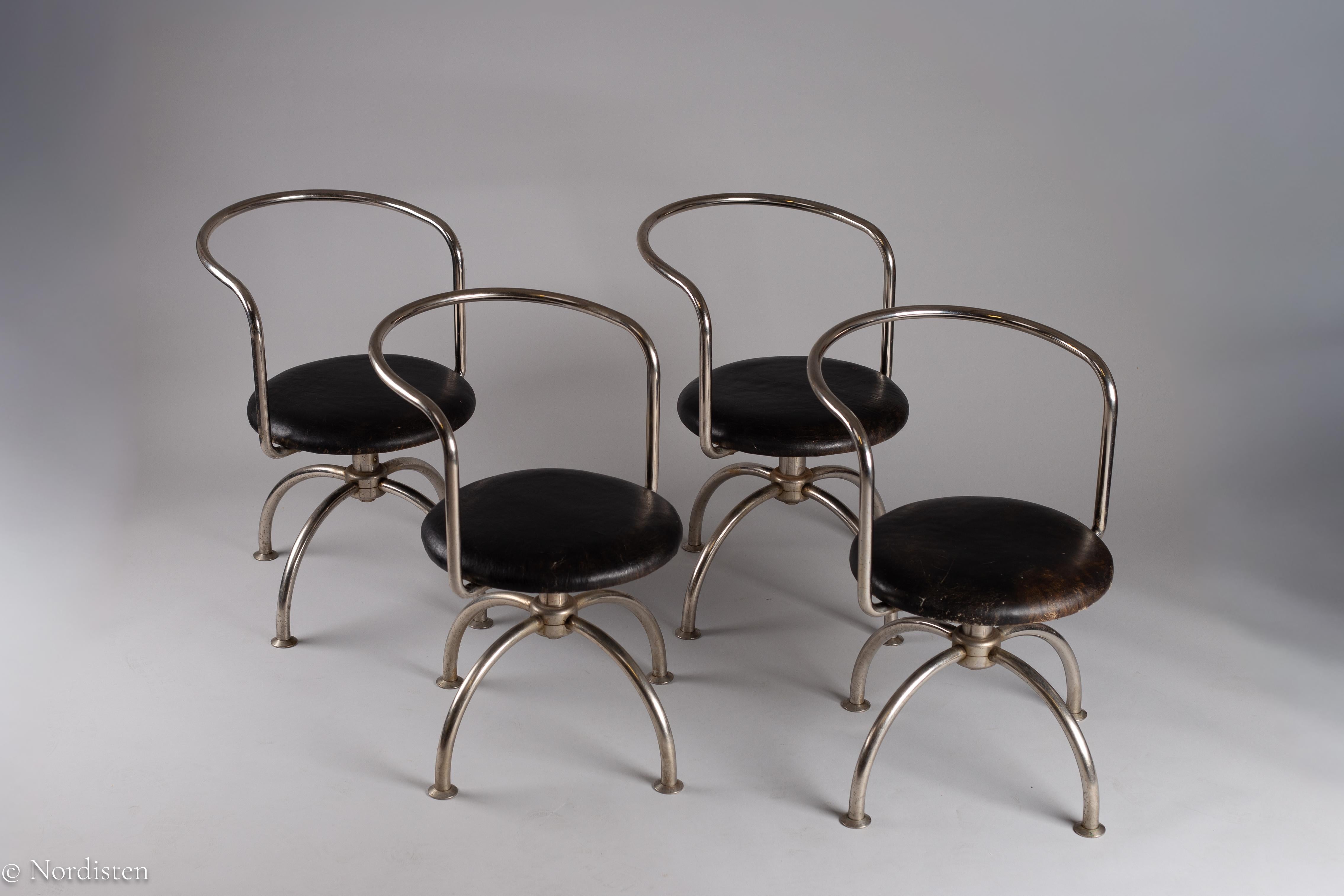Pauli Blomstedt, ensemble de rares chaises en acier tubulaire des années 1930, Merivaara, Finlande en vente 2