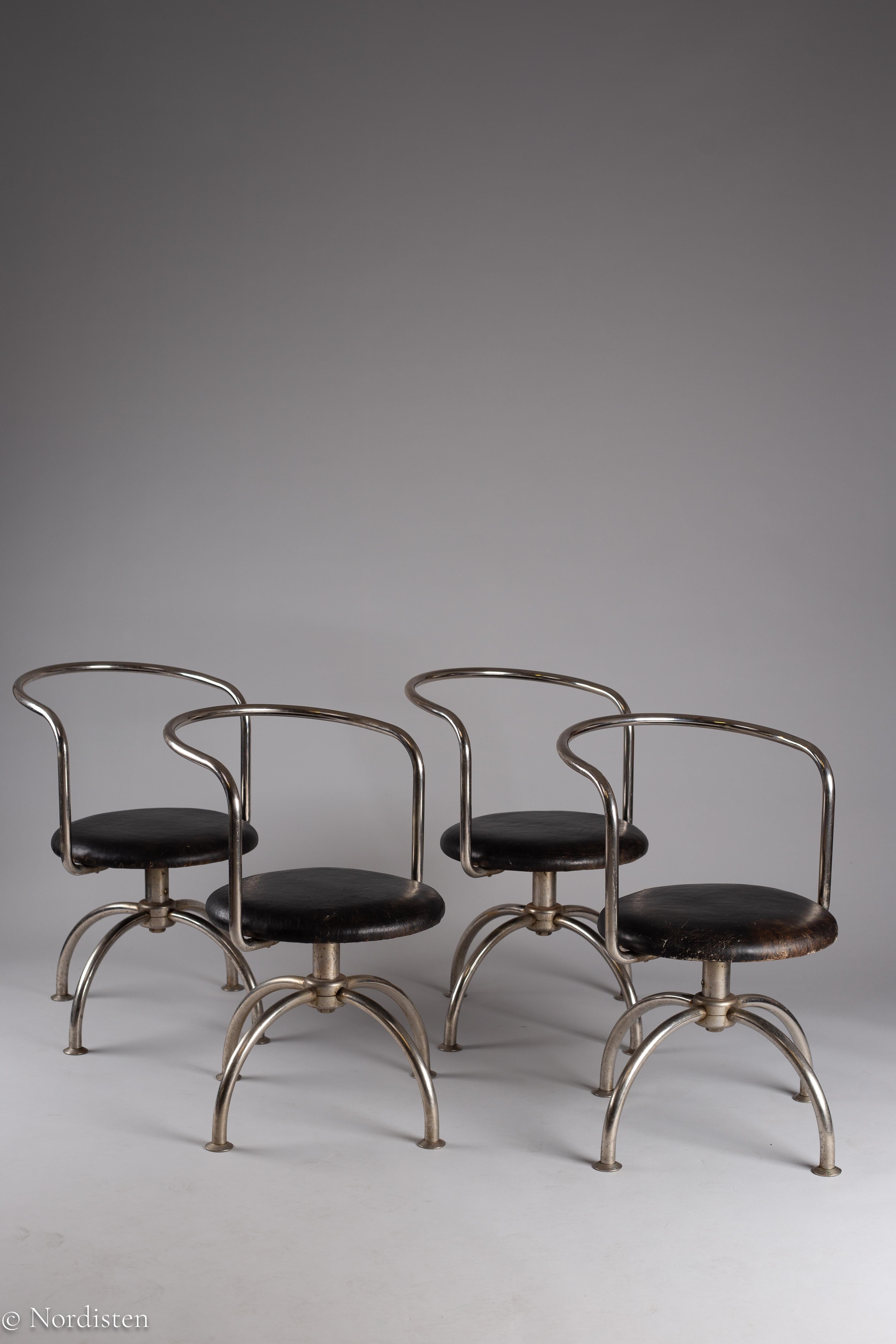 Pauli Blomstedt, ensemble de rares chaises en acier tubulaire des années 1930, Merivaara, Finlande en vente 5
