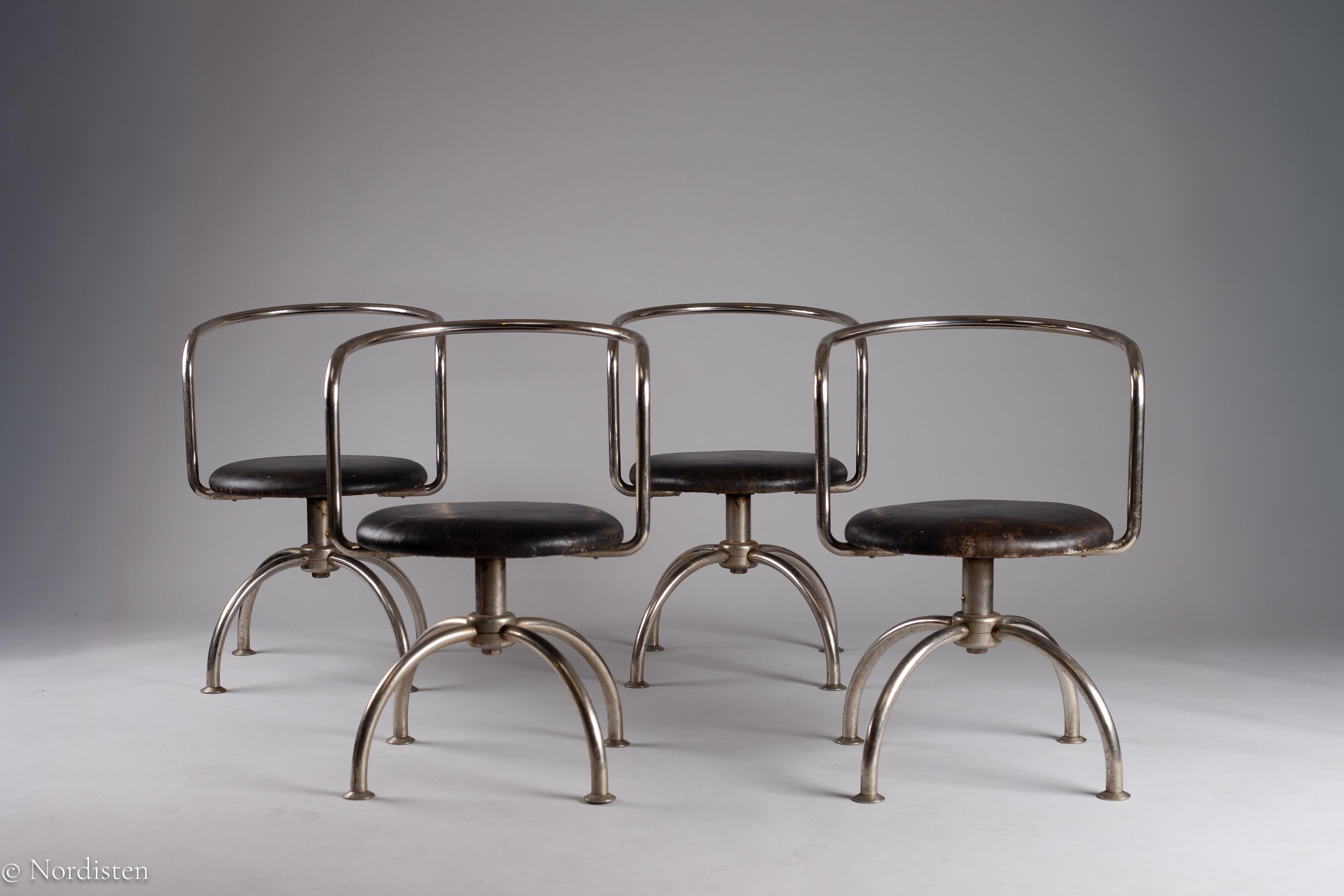 Pauli Blomstedt, ensemble de rares chaises en acier tubulaire des années 1930, Merivaara, Finlande en vente 6
