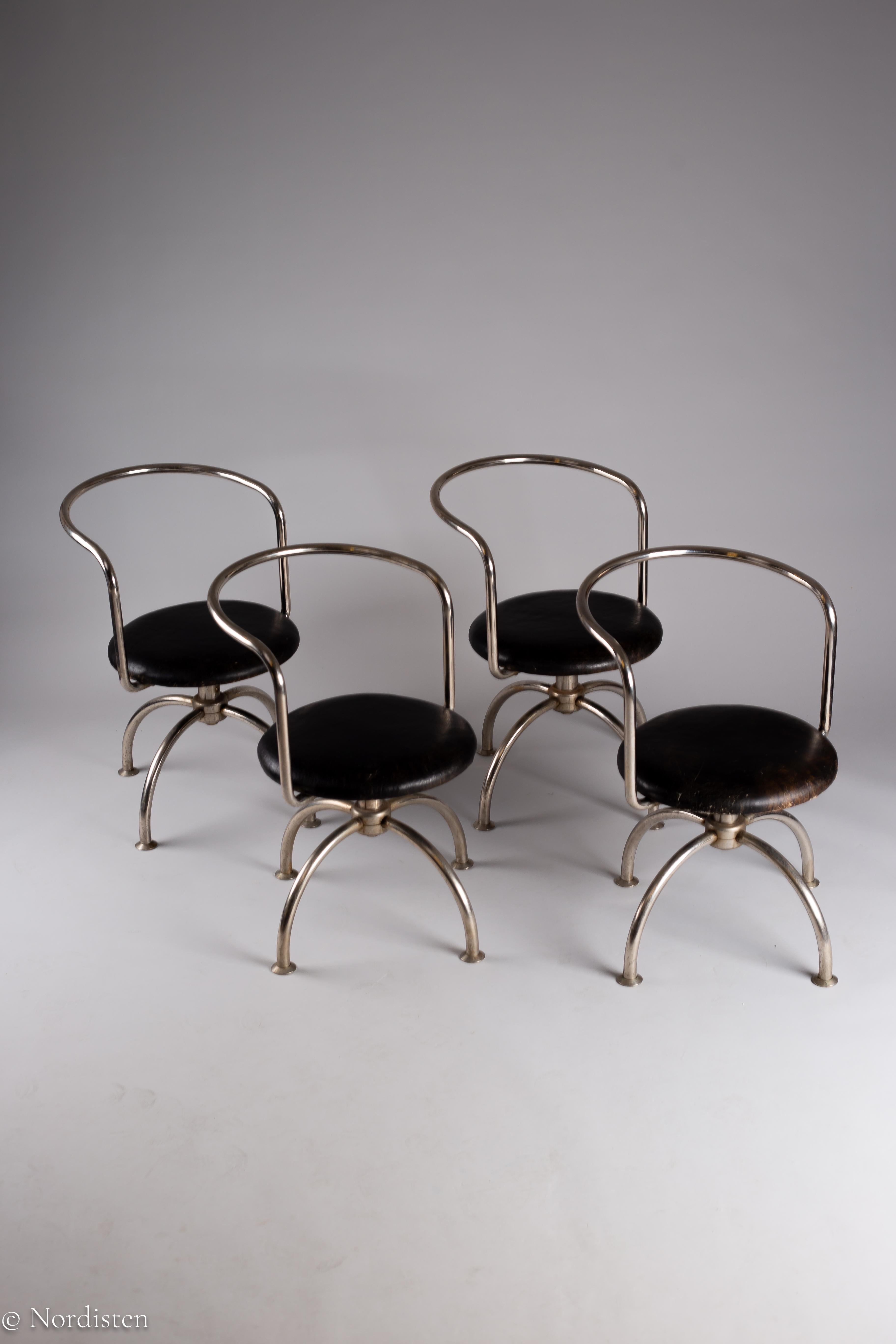 Pauli Blomstedt, ensemble de rares chaises en acier tubulaire des années 1930, Merivaara, Finlande en vente 1