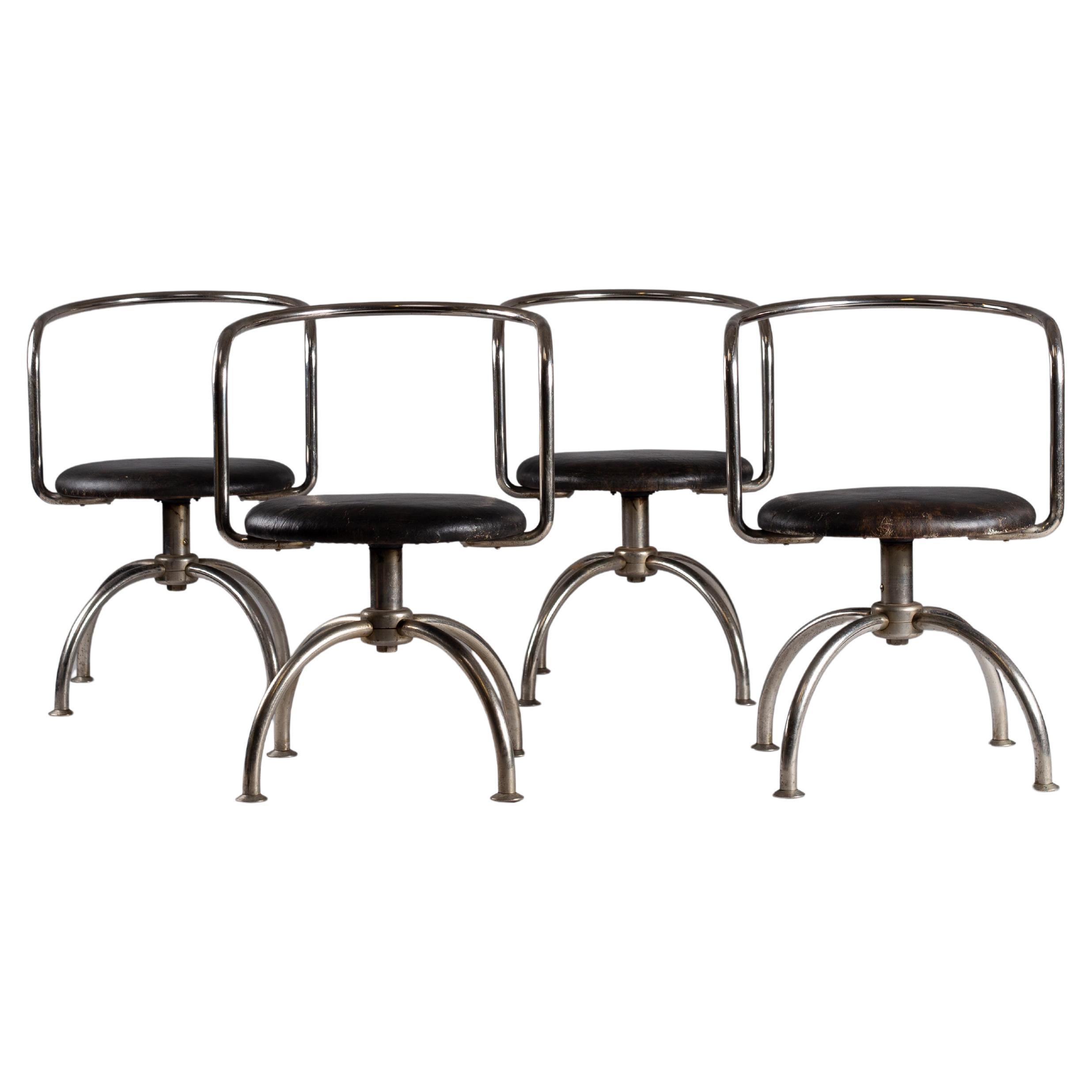 Pauli Blomstedt, ensemble de rares chaises en acier tubulaire des années 1930, Merivaara, Finlande en vente