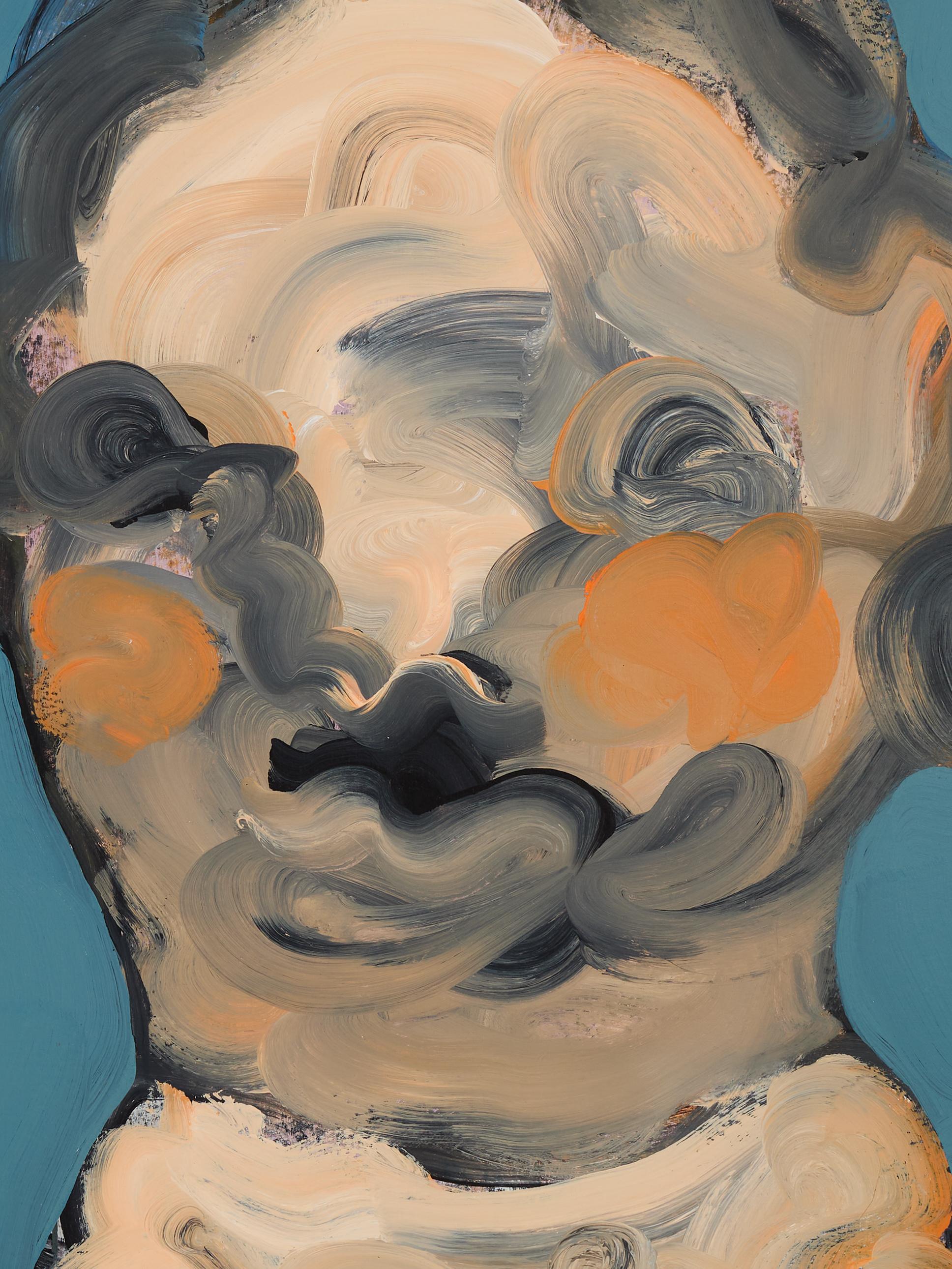 Barbara - Portrait Painting Beige di Paulina Archambault