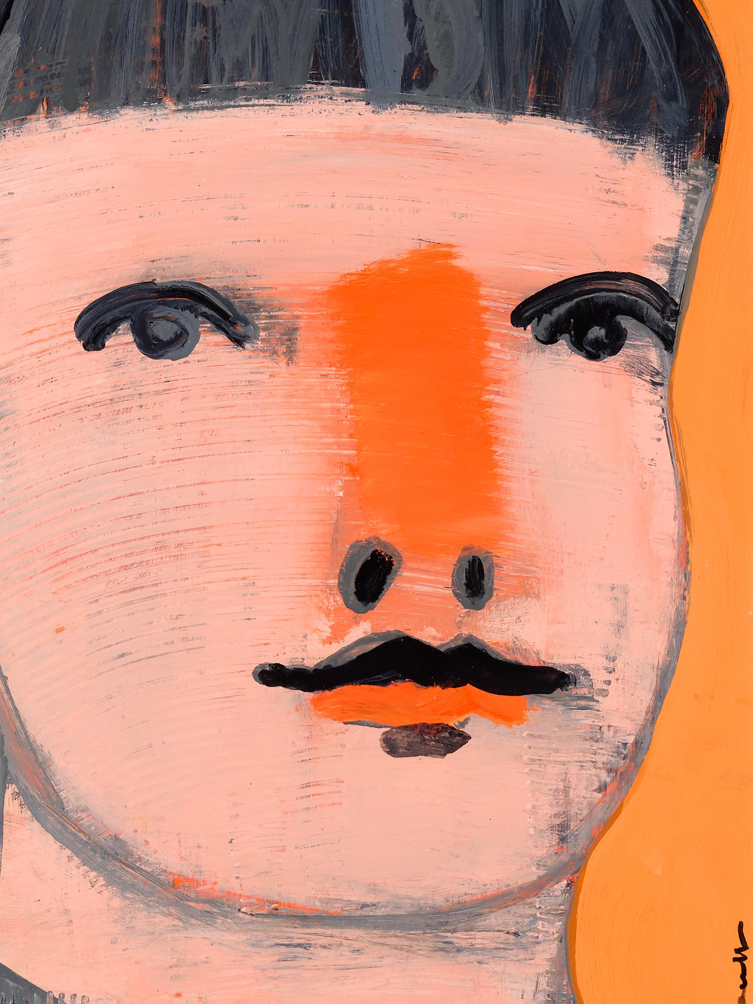 Ritratto con naso rosso - Portrait Painting Bianco di Paulina Archambault