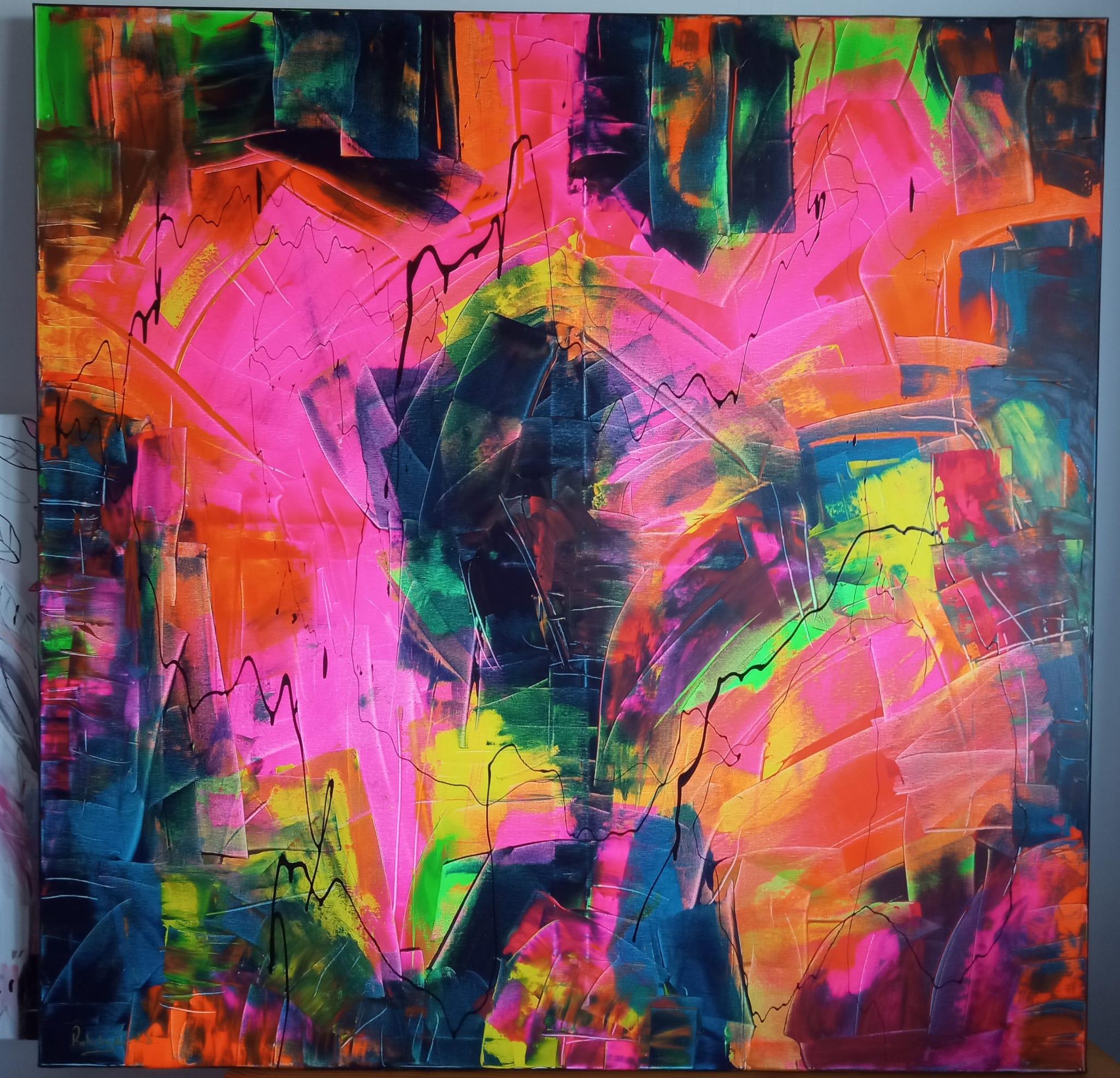 Freedom 2022
Paulina Robotycka is a color psychologist: each color in a painting corresponds to specific human feelings both positive and negative. The apparent lack of color harmony involving strong contrasts are associated with emotions that often