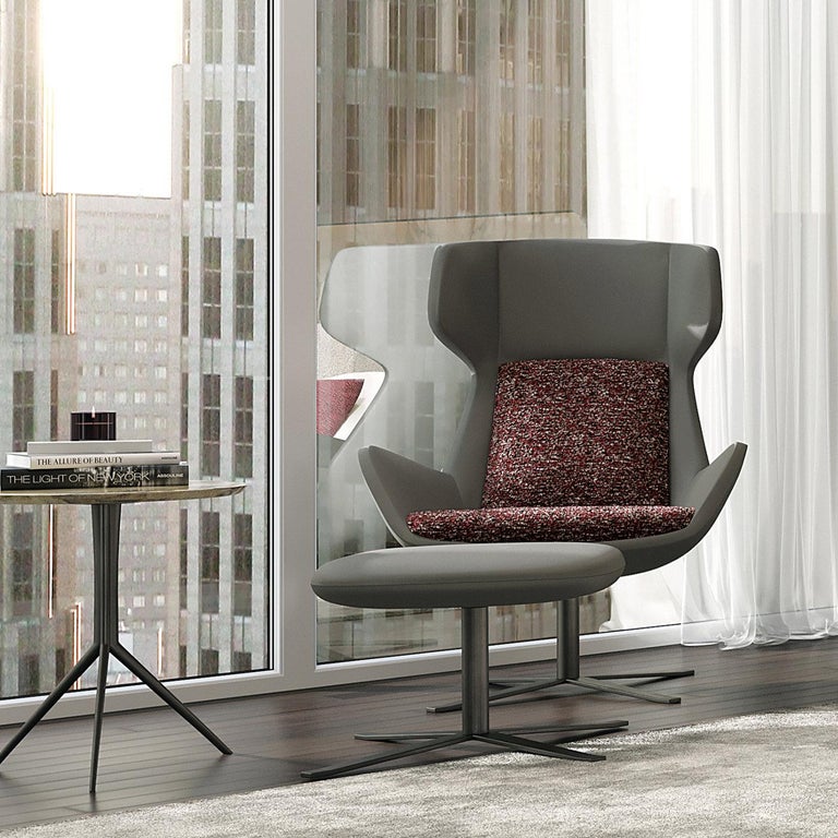 Paulina Grey Italian Leather Sectional Sofa