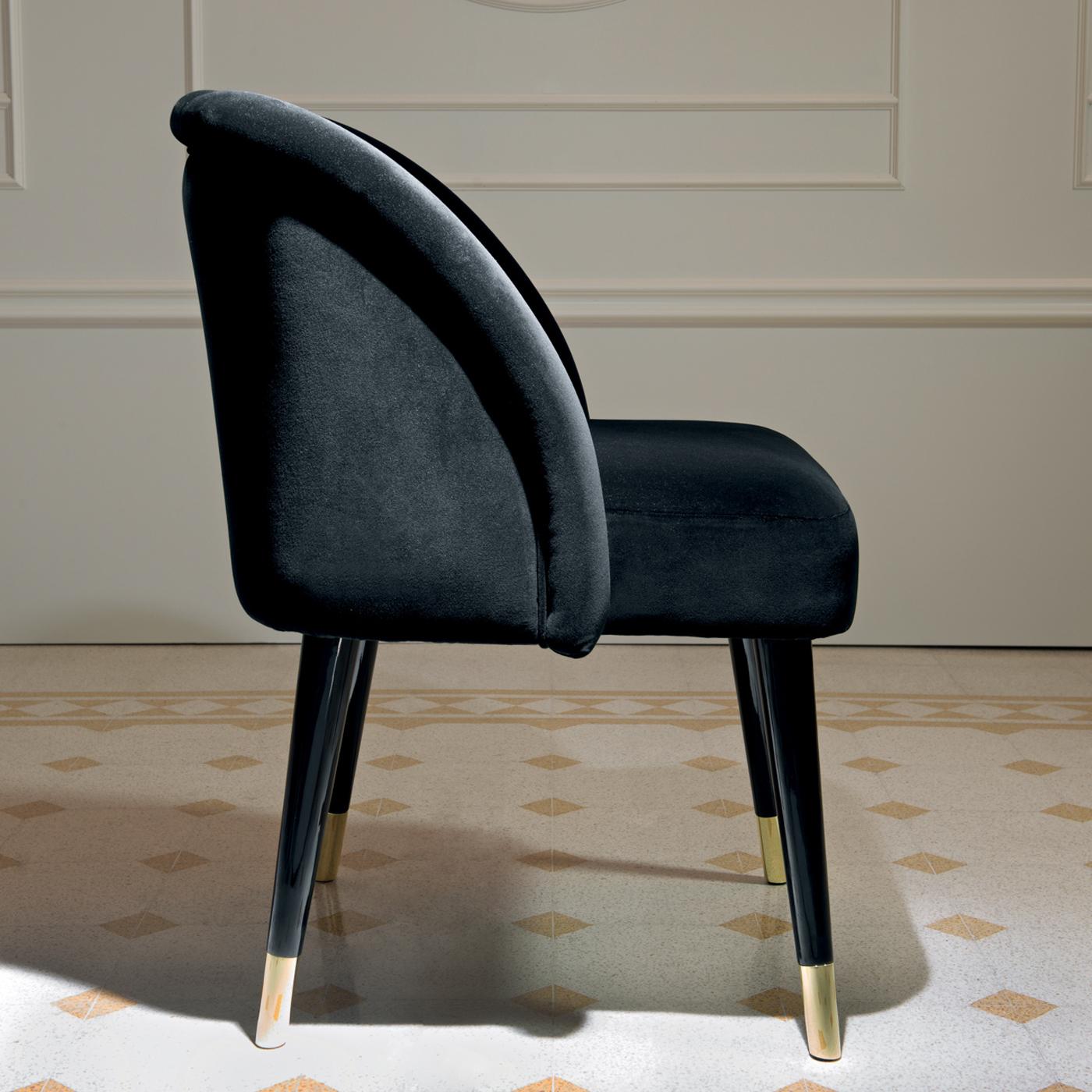 Italian Pauline Black Dining Chair by Dom Edizioni 
