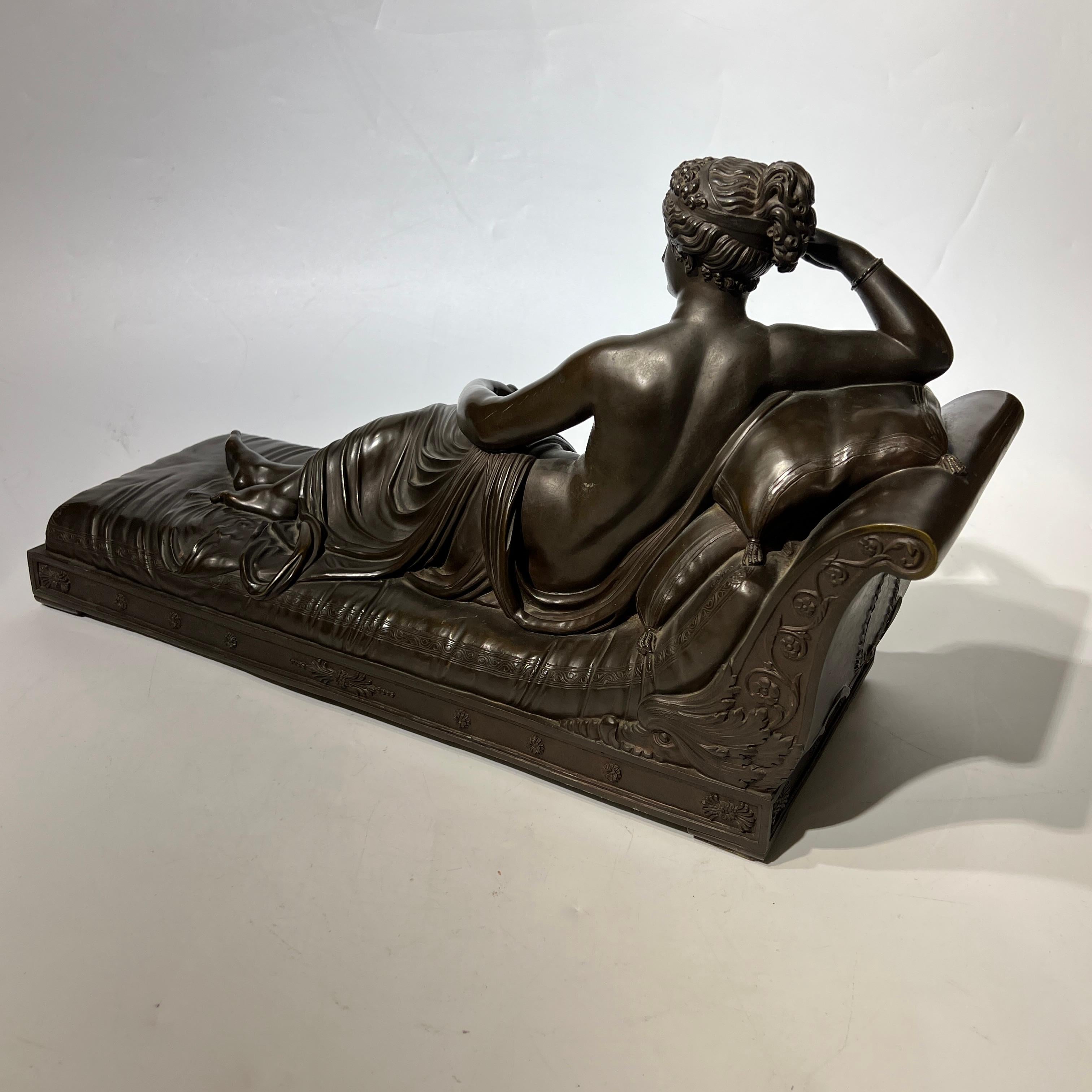 italien Pauline Bonaparte en bronze représentant Vénus Victrix d'après Antonio Canova en vente