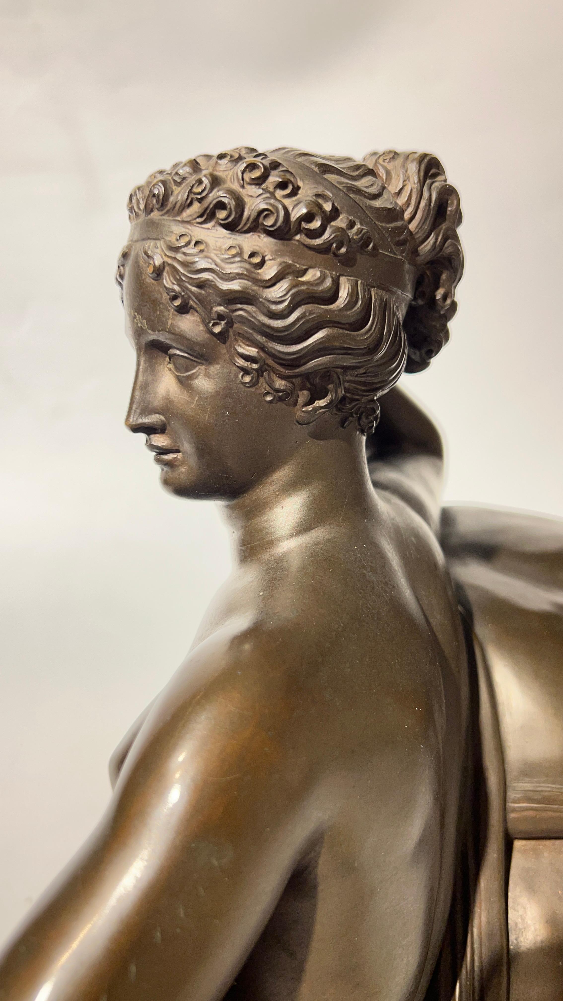 Pauline Bonaparte en bronze représentant Vénus Victrix d'après Antonio Canova en vente 1