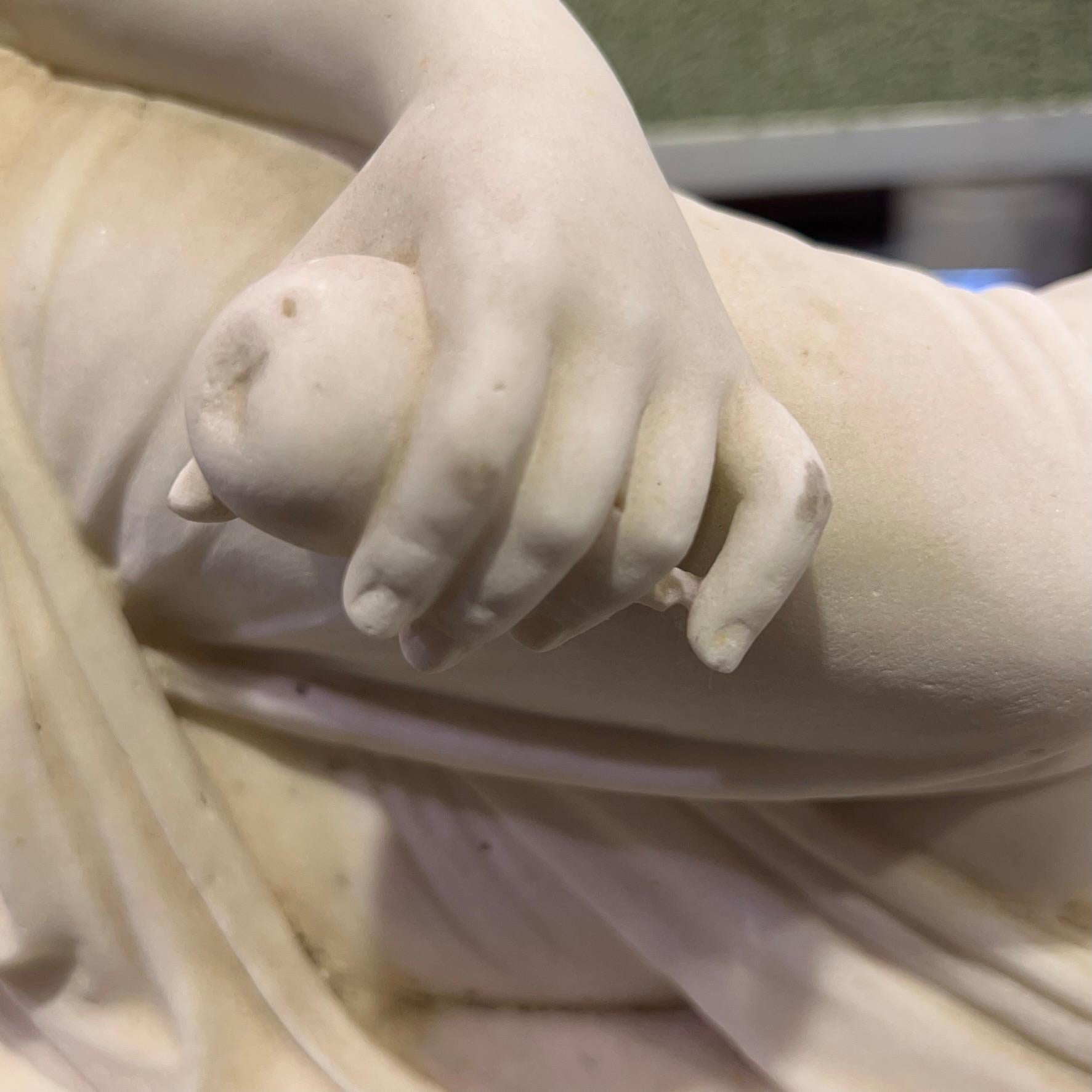Pauline Bonaparte as Venus Victrix Marble Sculpture After Antonio Canova For Sale 6