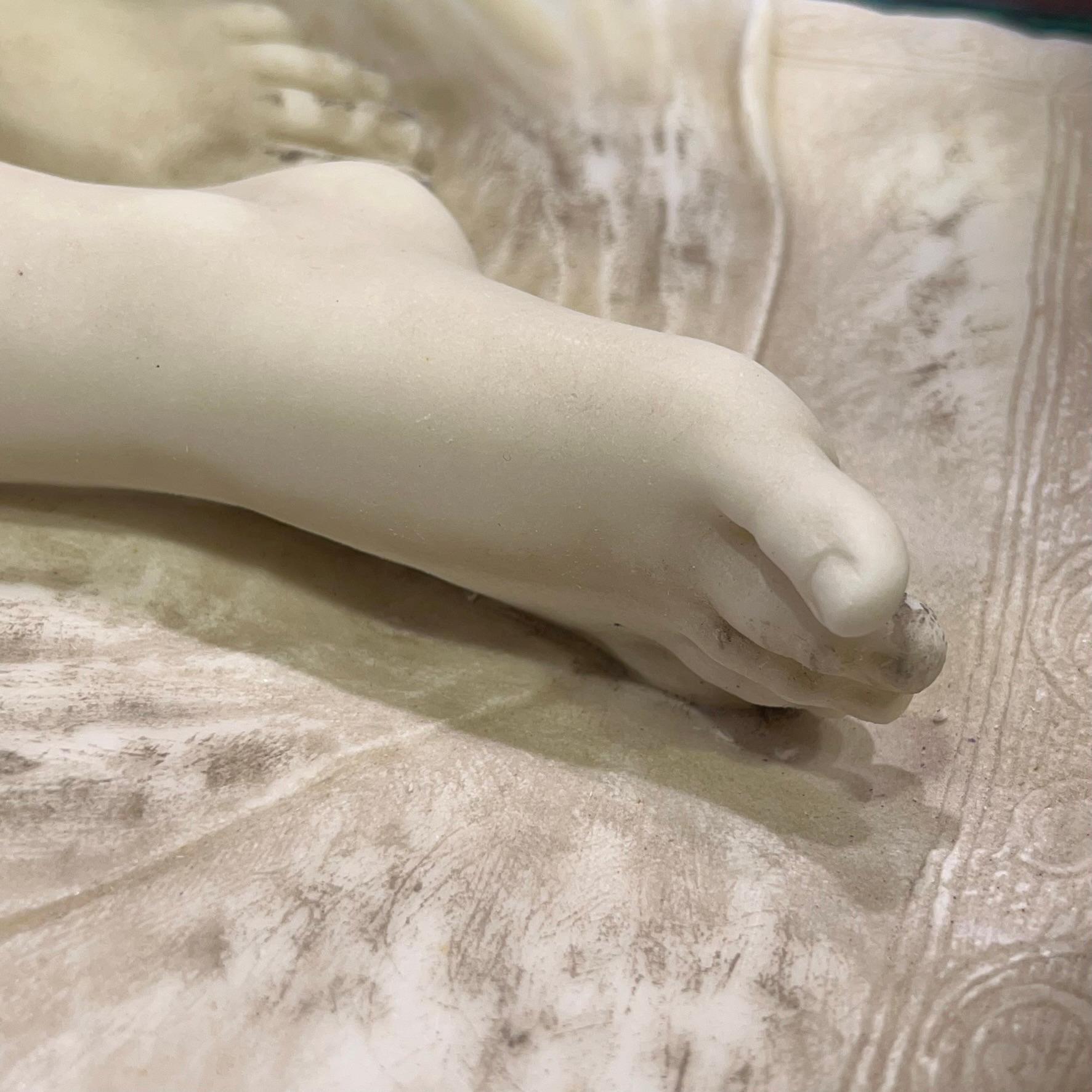 italien Pauline Bonaparte sous le nom de Vénus Victrix, sculpture en marbre d'après Antonio Canova en vente