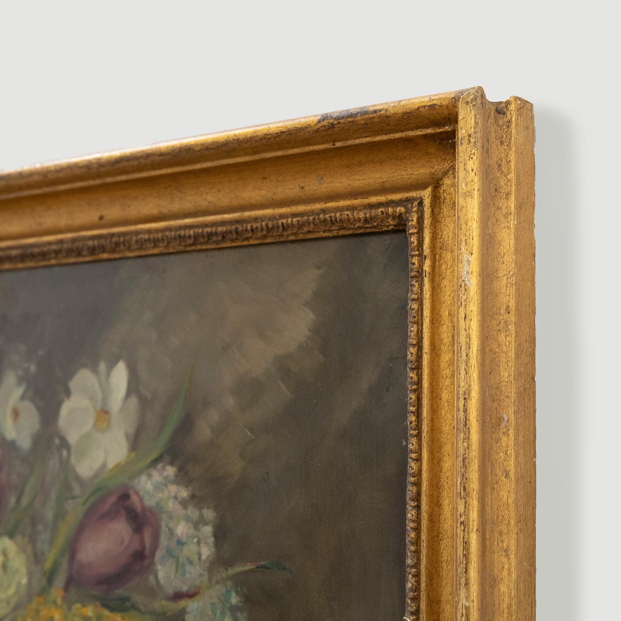 Pauline Boumphrey (1886-1959) - Olio incorniciato della metà del XX secolo, Fiori di primavera 3