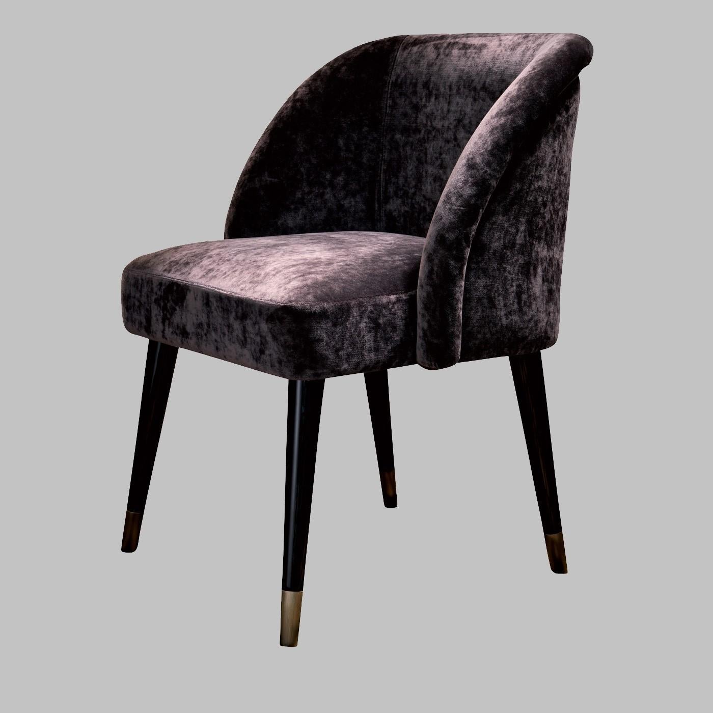 Italian Pauline Brown Dining Chair by Dom Edizioni For Sale
