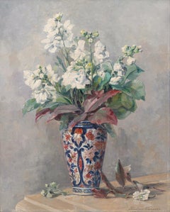 Still life with a bouquet of flowers in an Imari vase