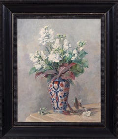 Still life with a bouquet of flowers in an Imari vase