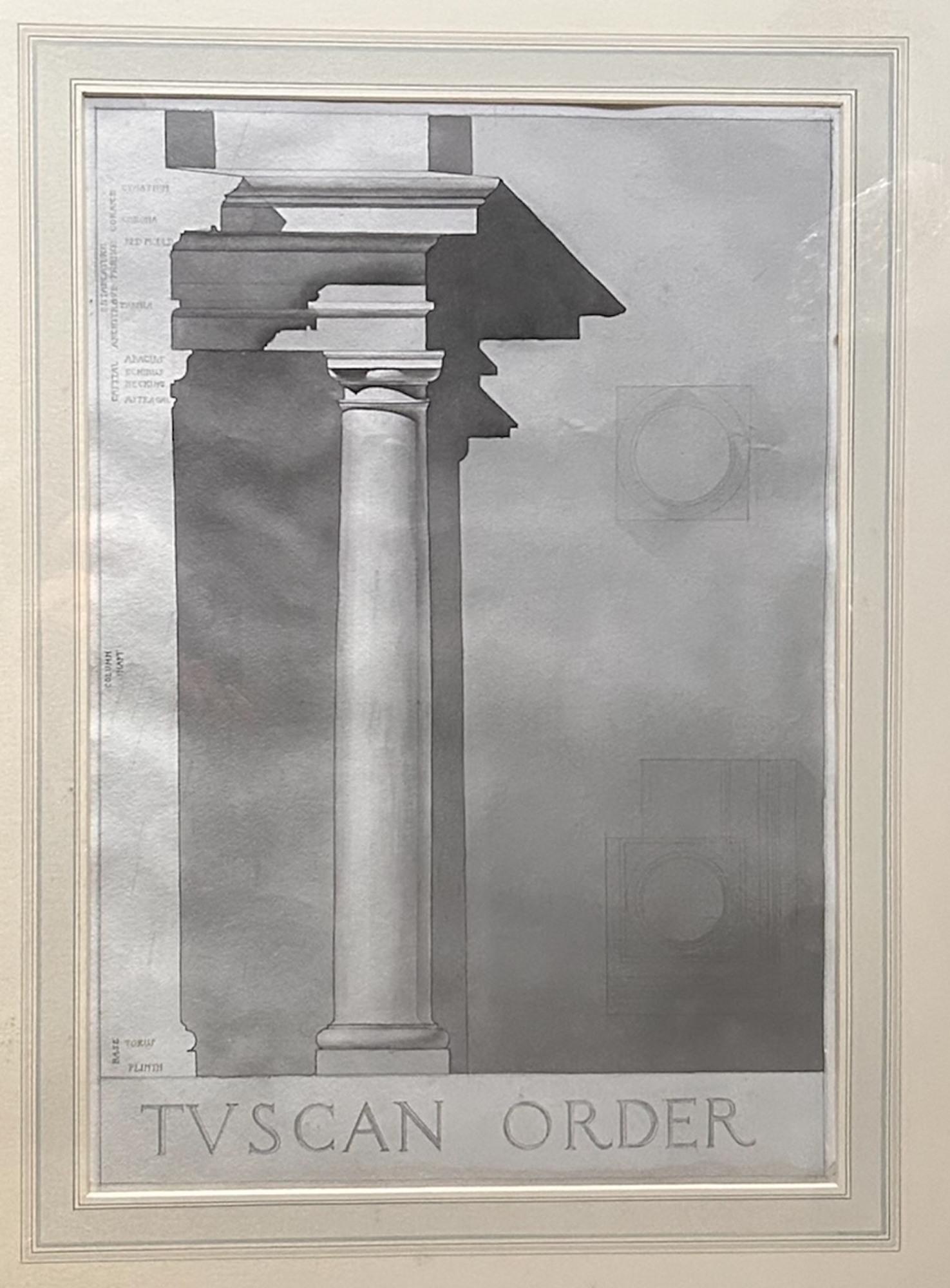 Pauline Chamberlain - Sei grandi disegni architettonici incorniciati - Firmato Penna, inchiostro in vendita 2