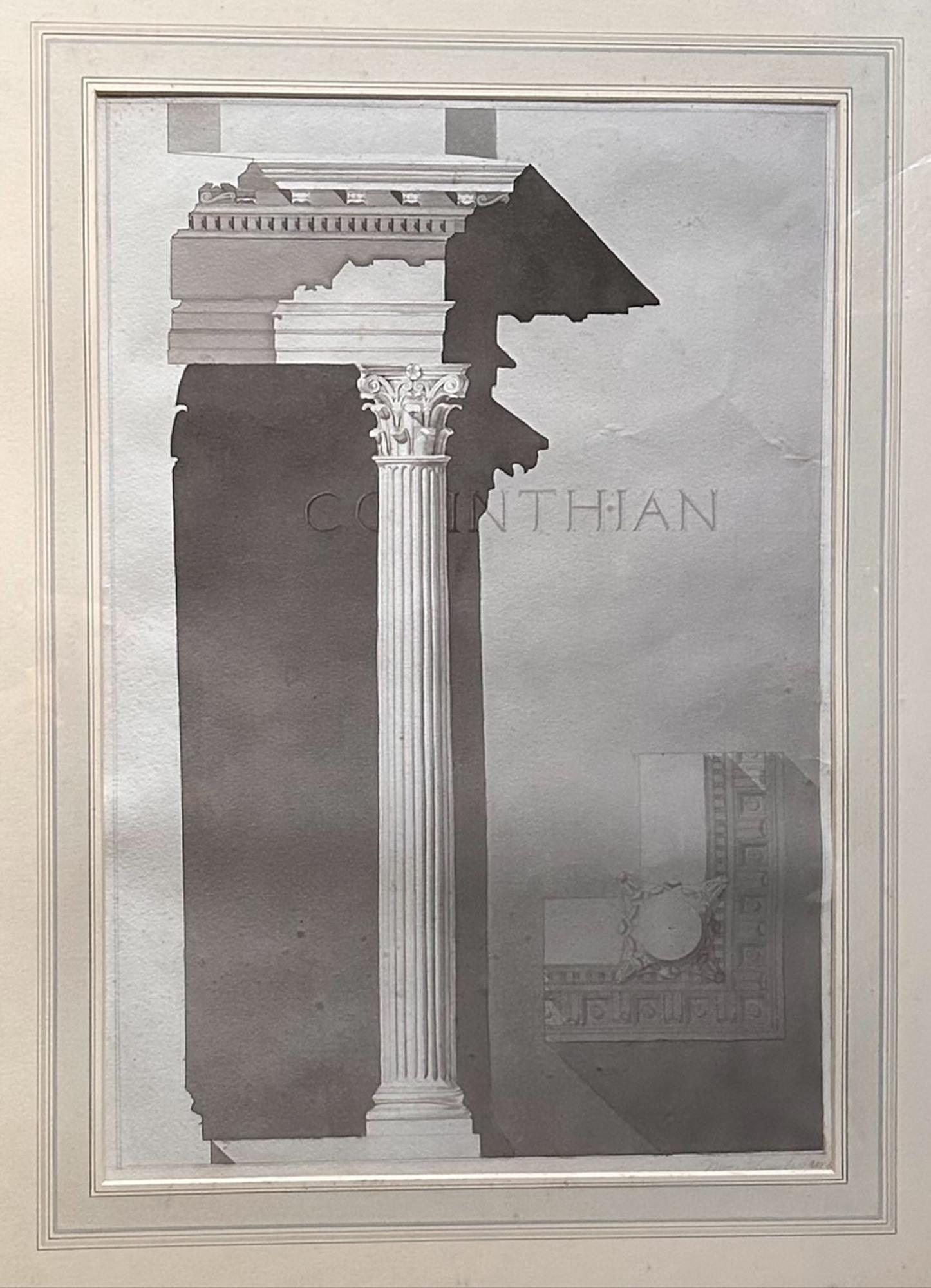Pauline Chamberlain - Sei grandi disegni architettonici incorniciati - Firmato Penna, inchiostro in vendita 3