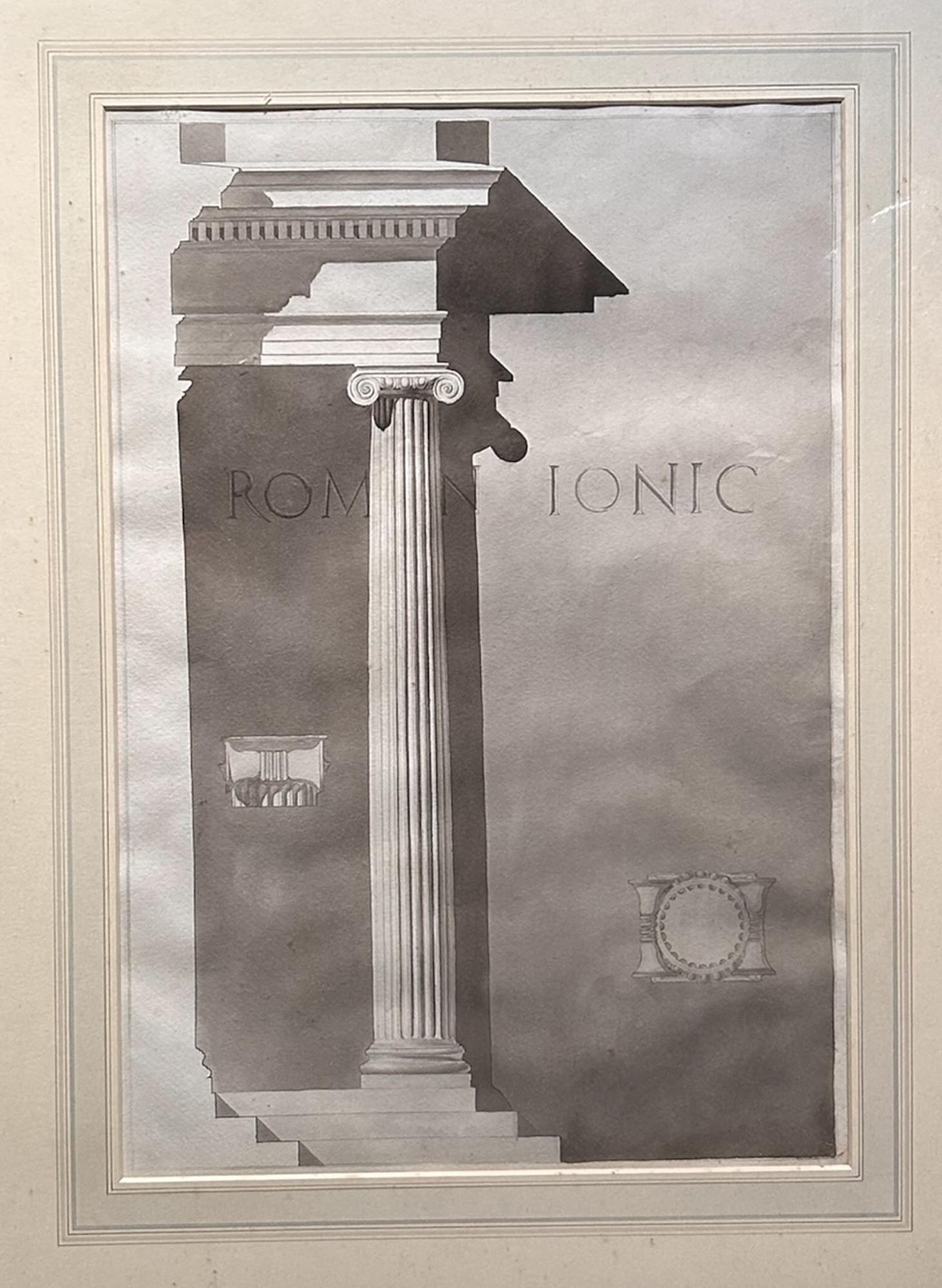 Pauline Chamberlain - Sei grandi disegni architettonici incorniciati - Firmato Penna, inchiostro in vendita 5