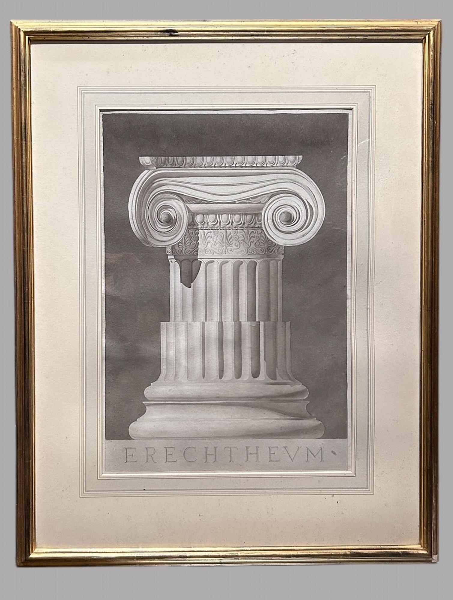 Pauline Chamberlain - Sei grandi disegni architettonici incorniciati - Firmato Penna, inchiostro In condizioni buone in vendita a Pewsey, GB