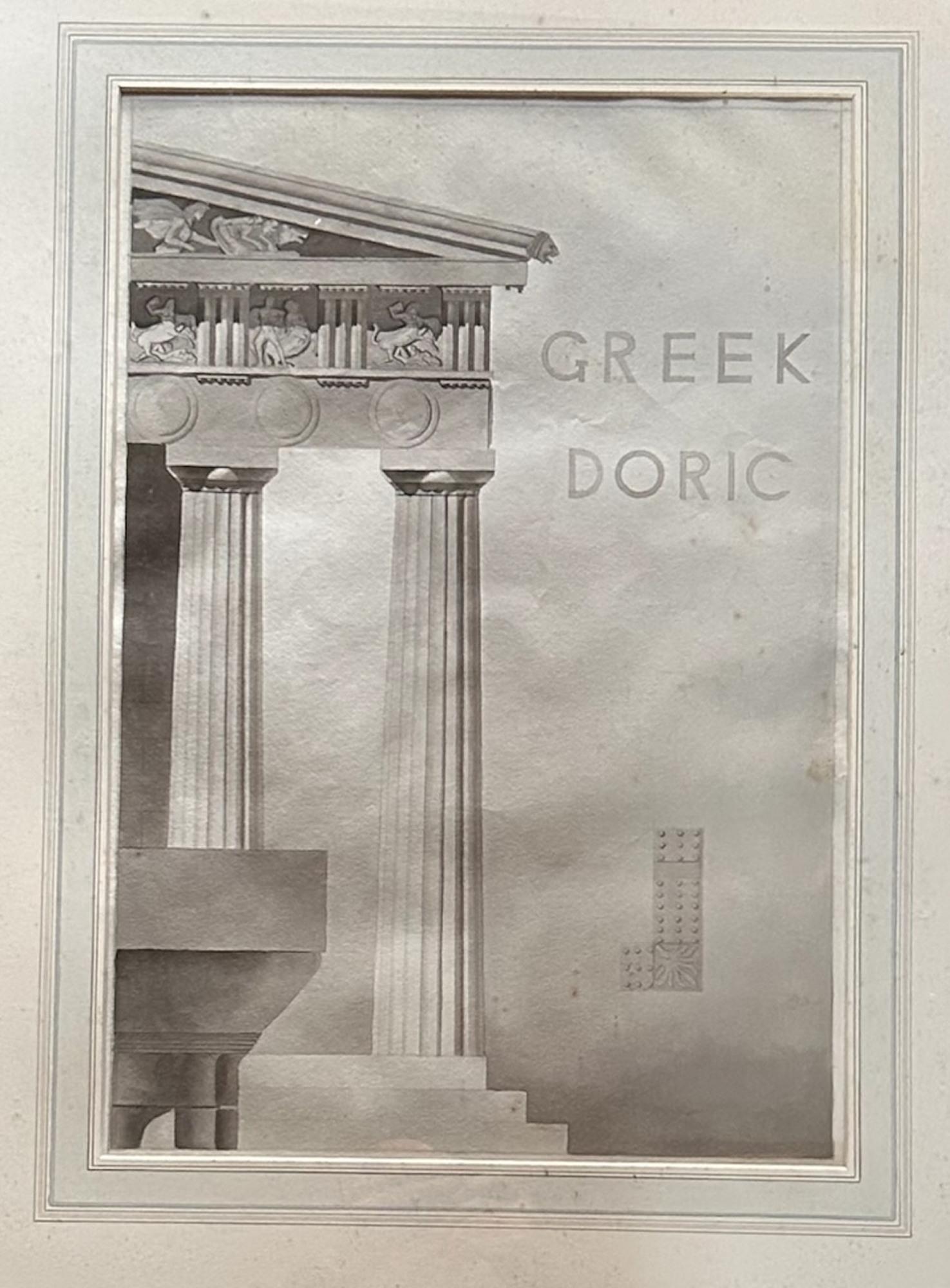 Pauline Chamberlain - Sei grandi disegni architettonici incorniciati - Firmato Penna, inchiostro in vendita 1