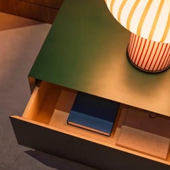 Pauline Deltour Langer 'Bloc' Tisch aus Birke in Flaschengrün für Established & Sons