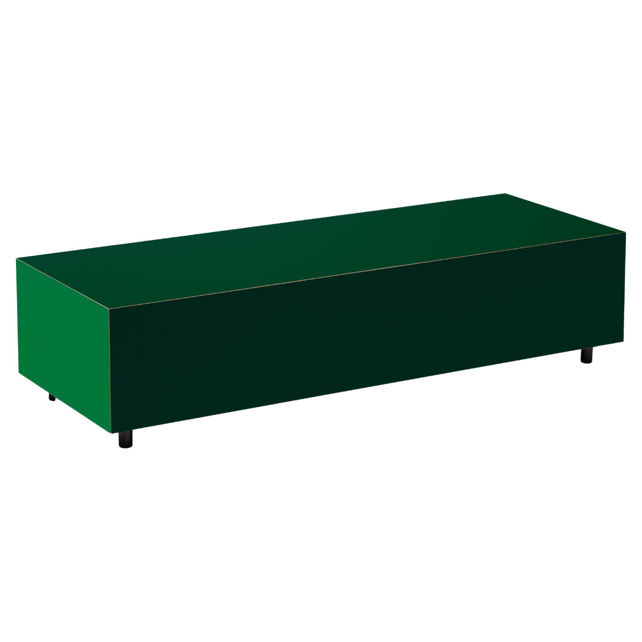 Pauline Deltour Long 'Bloc' Birch Table in Bottle Green for Established & Sons