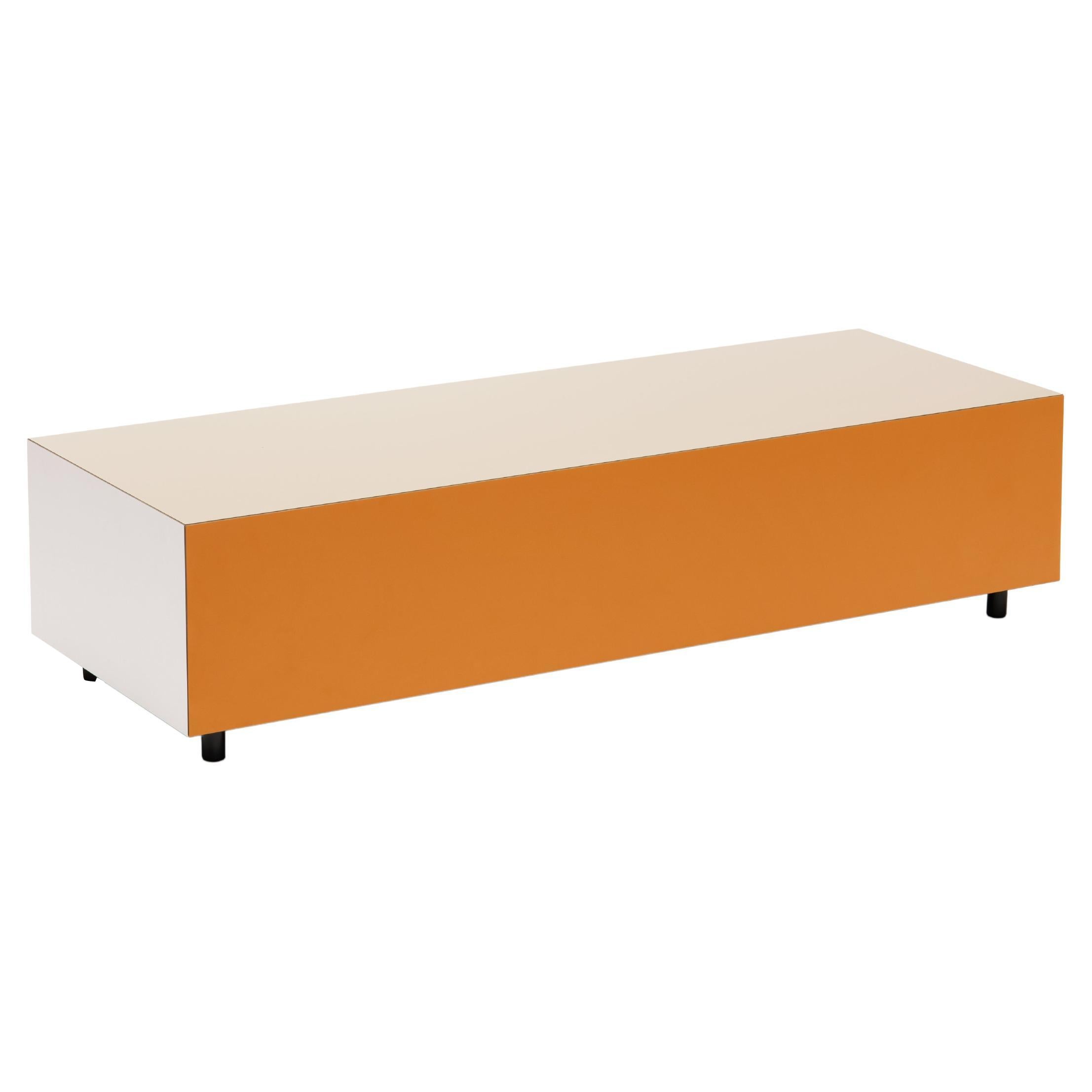 Pauline Deltour Long 'Bloc' Birch Table in Burnt Orange for Established & Sons
