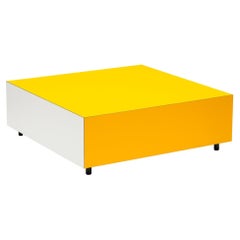 Pauline Deltour Square 'Bloc' Birch Table in Zinc Yellow for Established & Sons