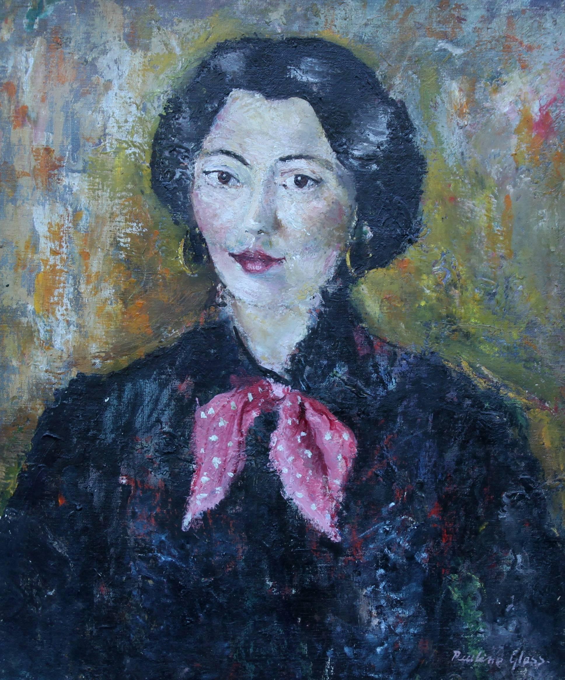Pauline Glass Portrait Of A French Lady British 50 S Art