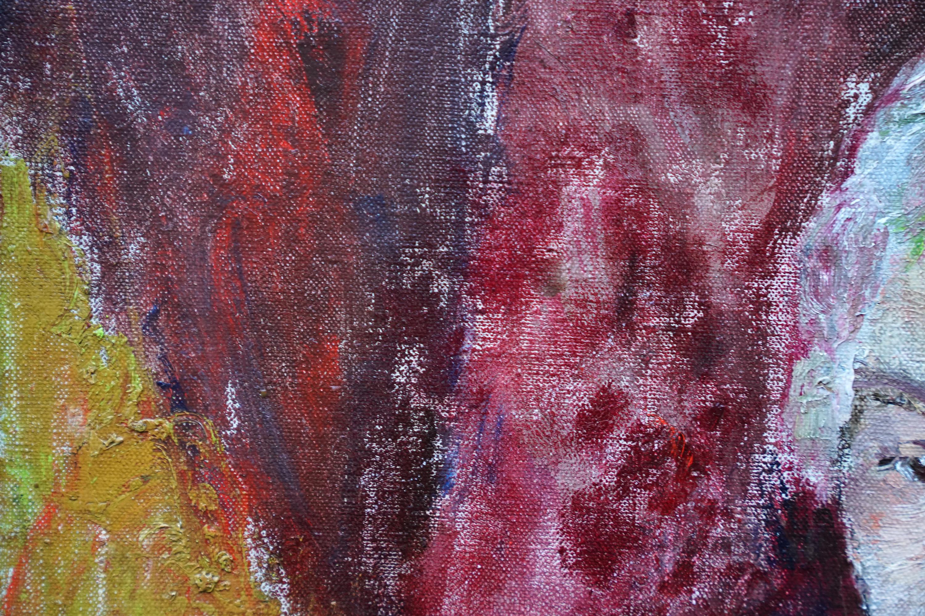 Ritratto di signora - Quadro ad olio d'arte britannico post impressionista ex anni '50 in vendita 1