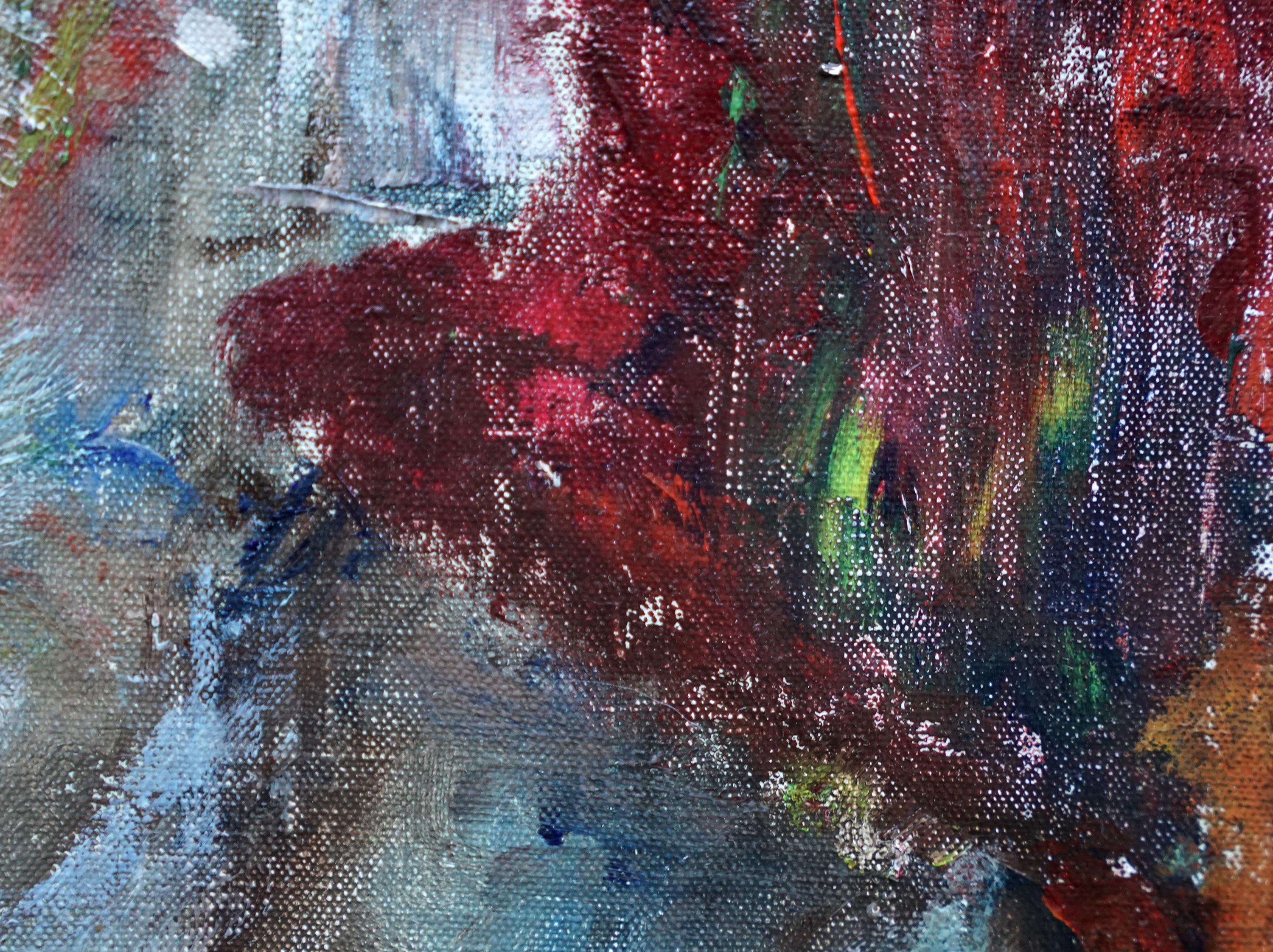 Ritratto di signora - Quadro ad olio d'arte britannico post impressionista ex anni '50 in vendita 2