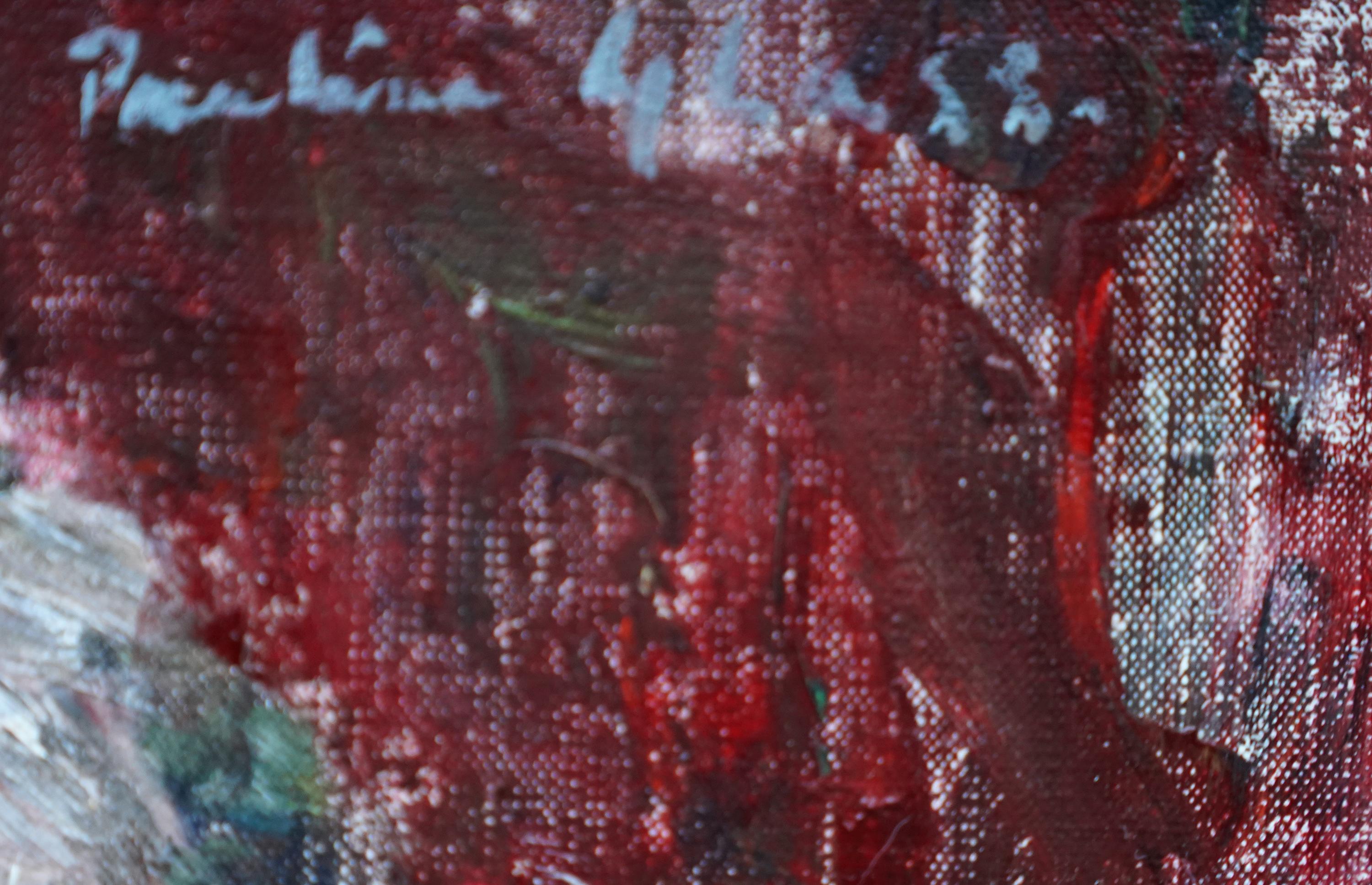 Ritratto di signora - Quadro ad olio d'arte britannico post impressionista ex anni '50 in vendita 3