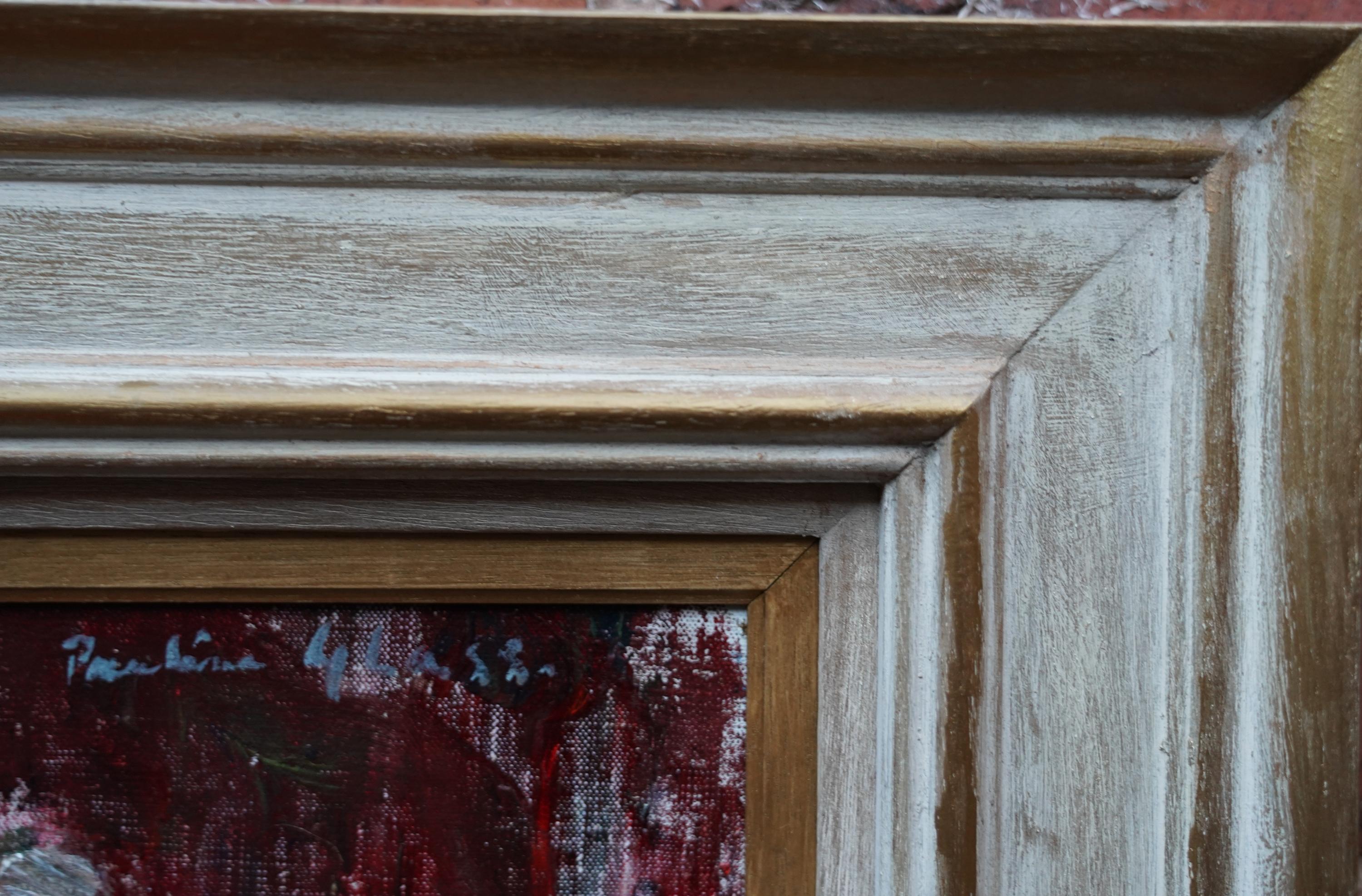 Ritratto di signora - Quadro ad olio d'arte britannico post impressionista ex anni '50 in vendita 4