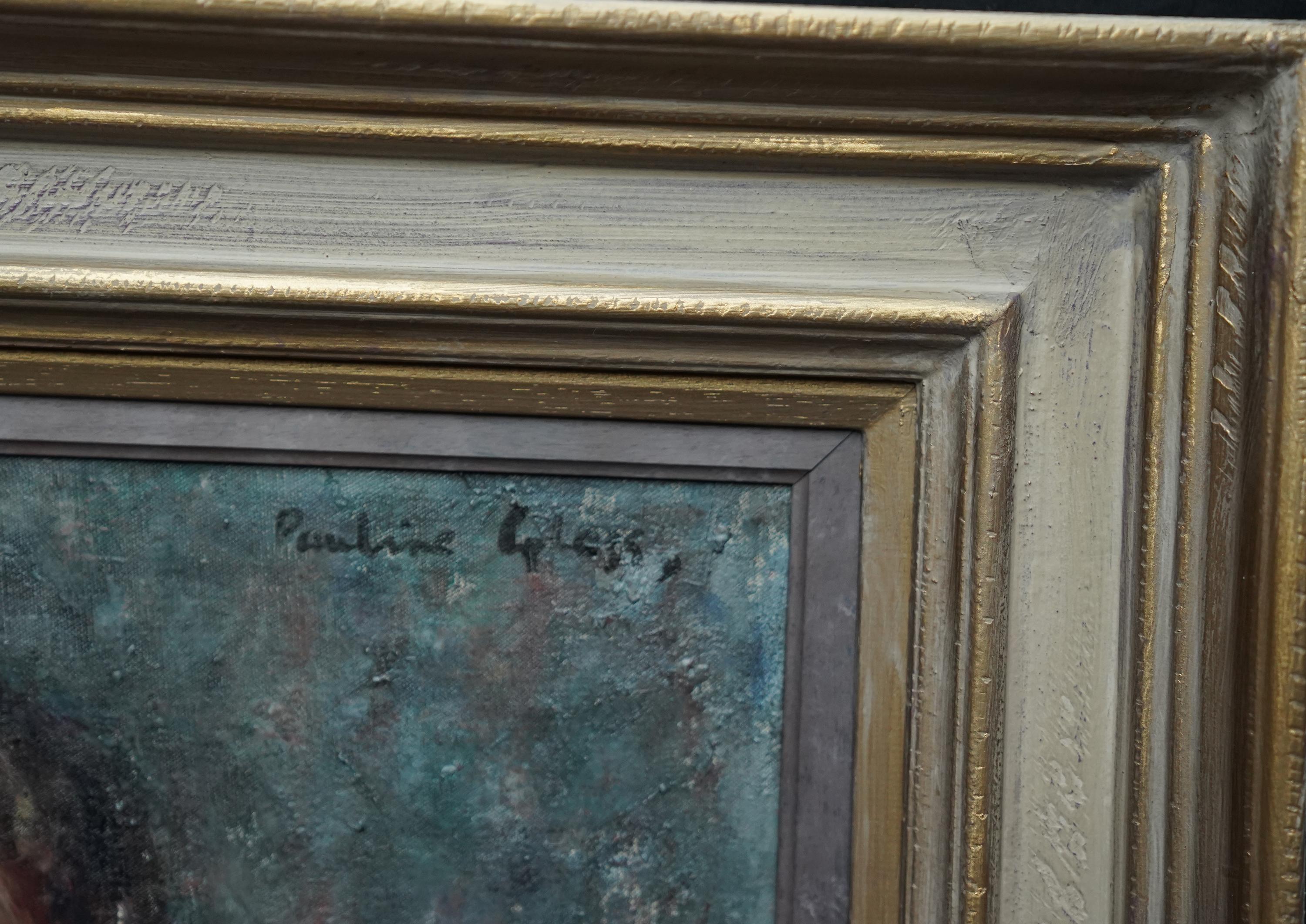 Porträt von Sybyl in Rot - Britischer Post-Impressionismus 1950er Jahre Kunst Ölgemälde im Angebot 3