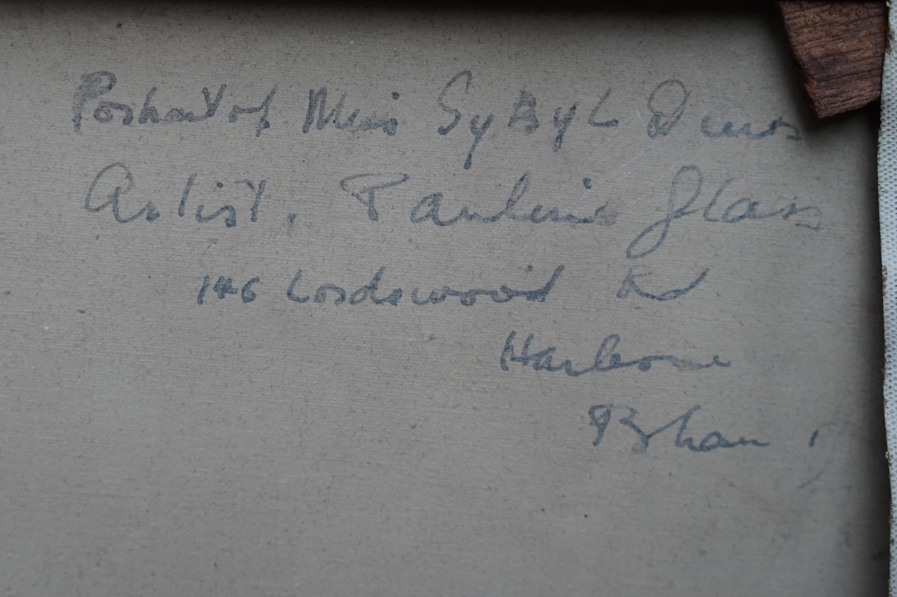 Porträt von Sybyl in Rot - Britischer Post-Impressionismus 1950er Jahre Kunst Ölgemälde im Angebot 4