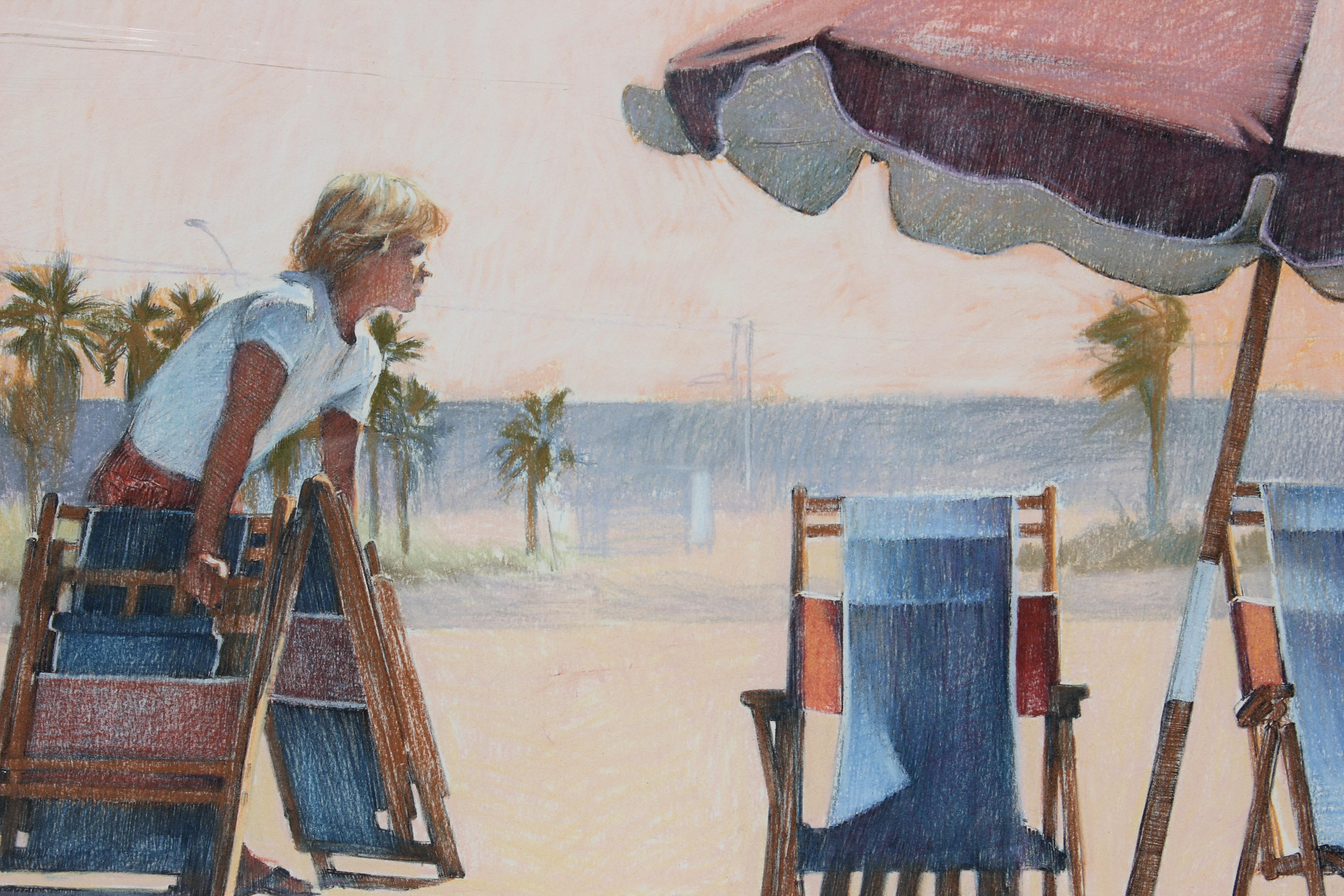 Impressionist Beach Scene - Painting by Pauline Howard 