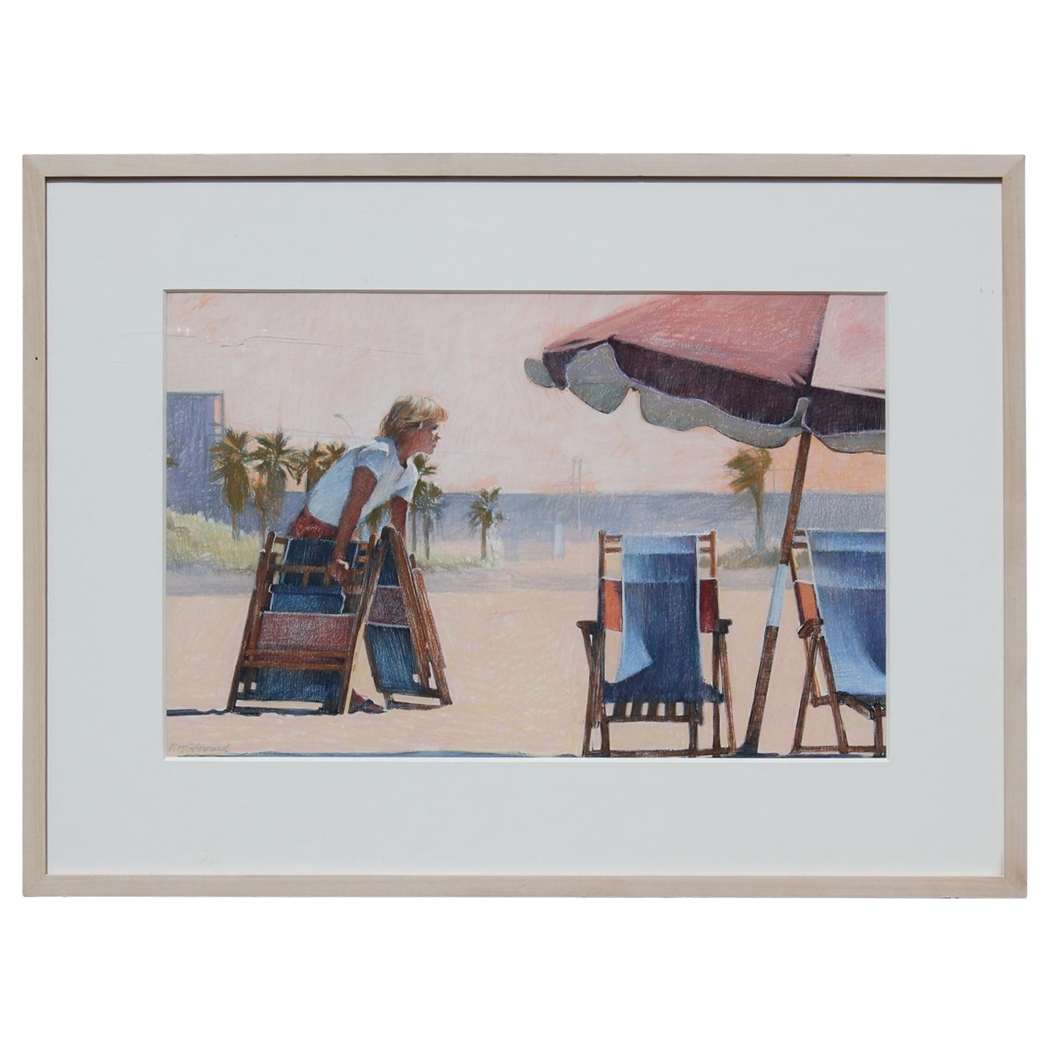 Pauline Howard  Landscape Painting - Impressionist Beach Scene