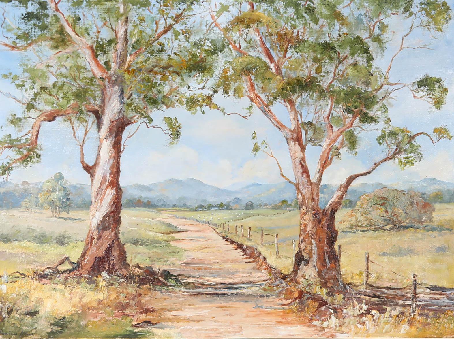 Pauline Johns - Olio del XX secolo con cornice, Fuori dai sentieri battuti in vendita 3
