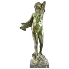 Antique Pauline Mensch Early 20th Century Bronze Nude