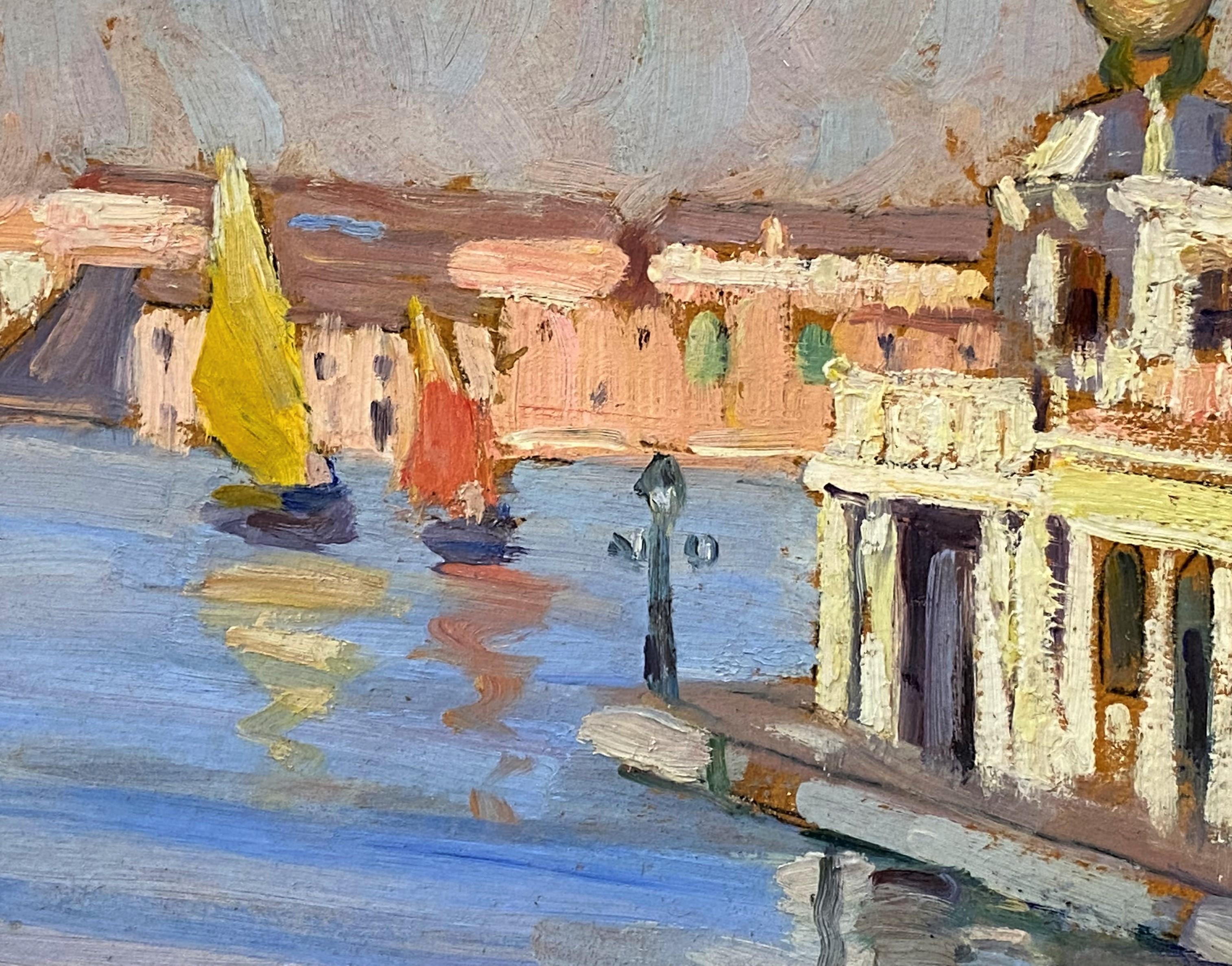 A Scene of Venice - Brown Landscape Painting by Pauline Palmer