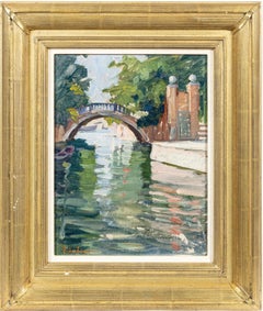 "Canal in Venice, Italy" Pauline Palmer, Female American Impressionist Landscape