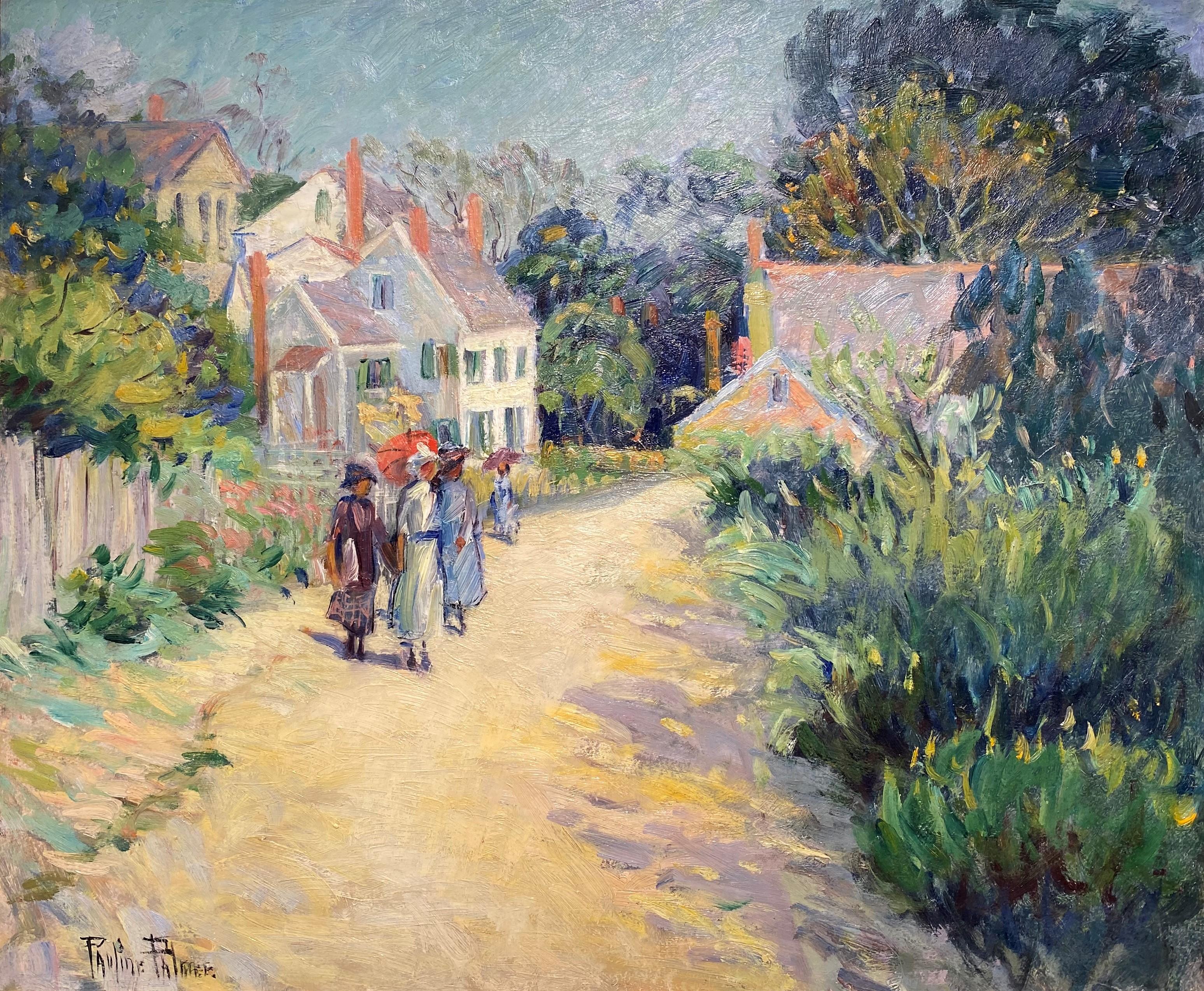 Ladies Sketch Club, Possibly Provincetown Massachusetts - Painting by Pauline Palmer